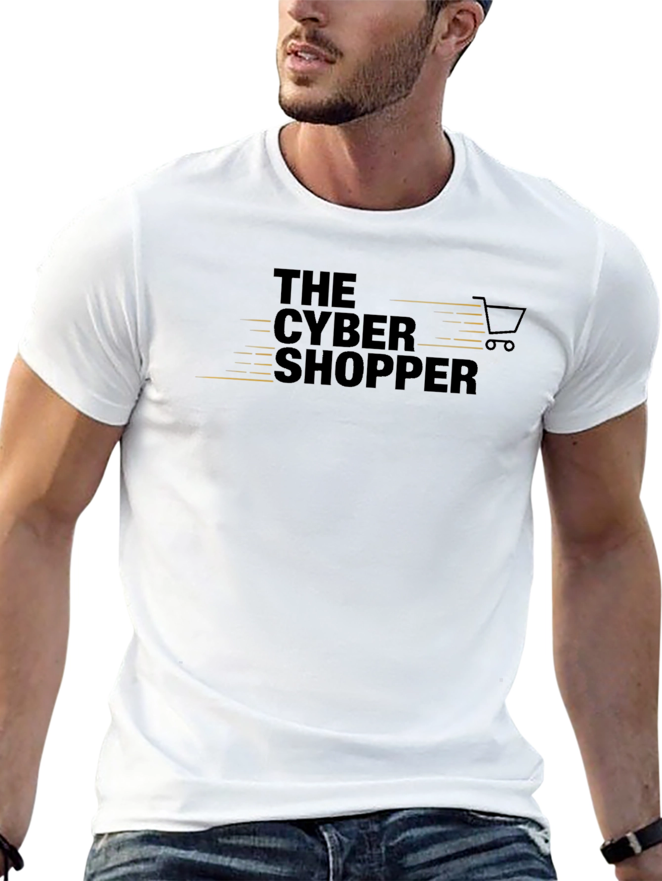 The Cyber Shopper Black Graphic T-Shirt