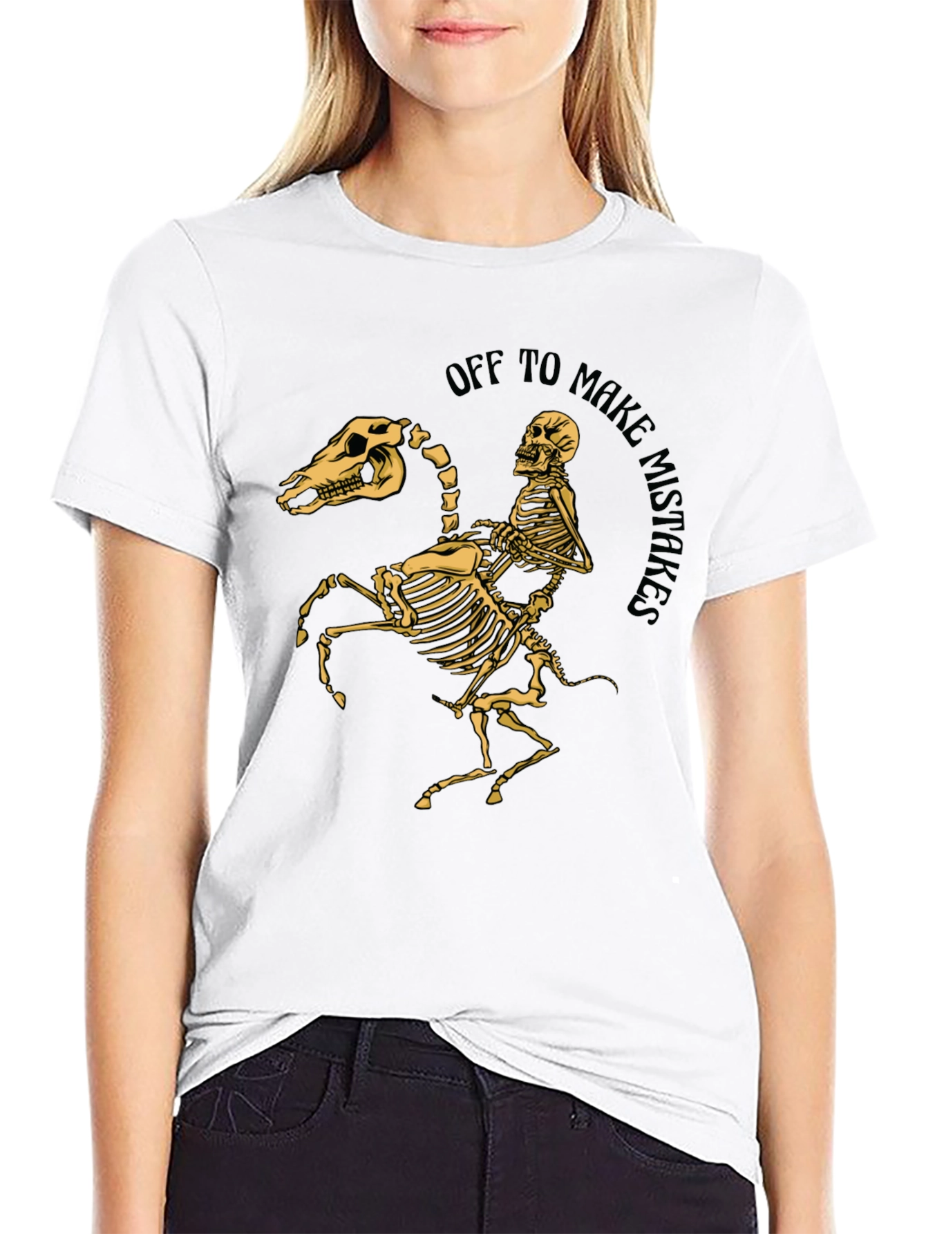 Off to Make Mistakes Skeleton Rider Graphic Tee