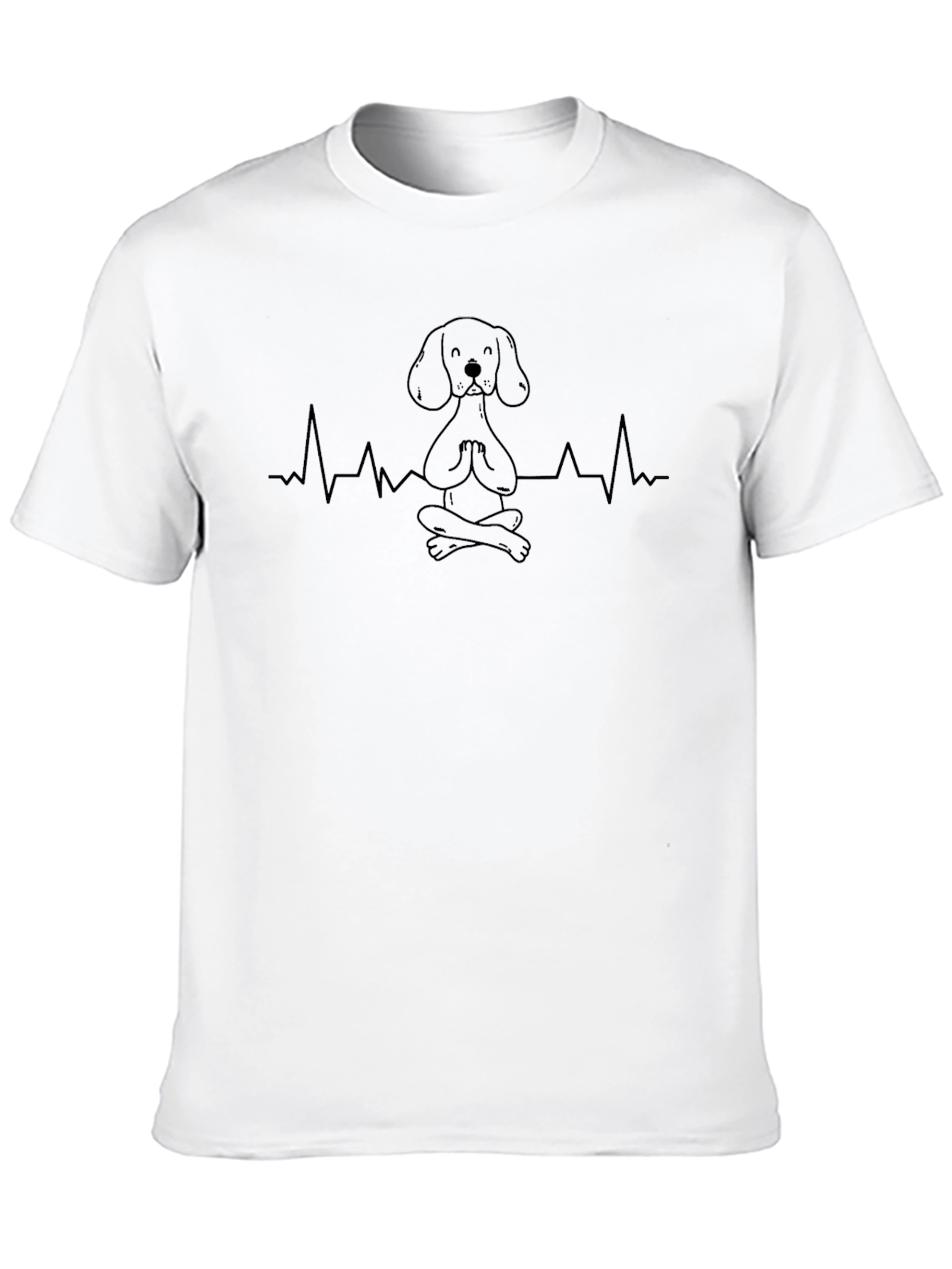 Yoga Dog Heartbeat T-Shirt - Meditating Pup Tee