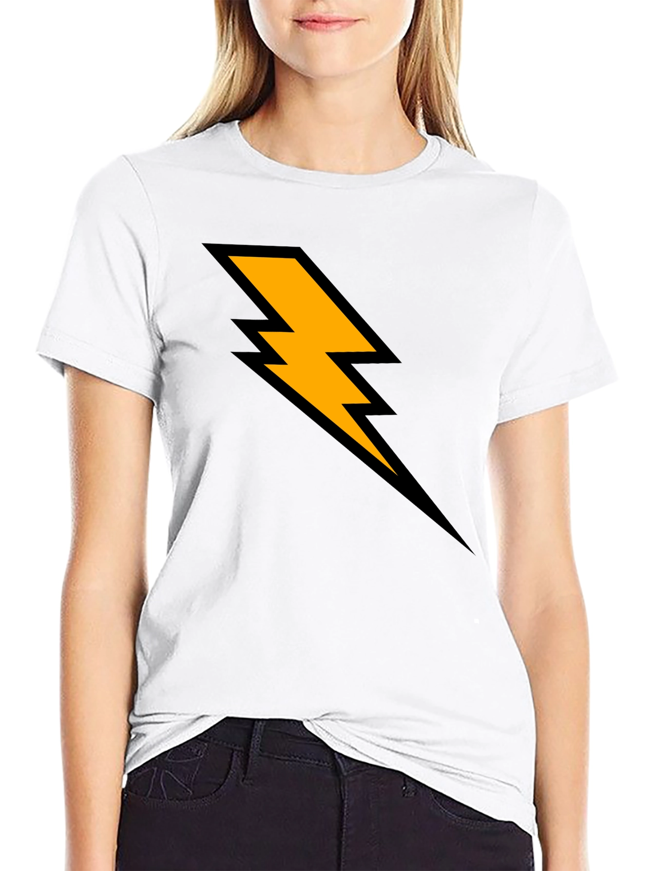 Lightning Bolt Graphic T-Shirt - Black