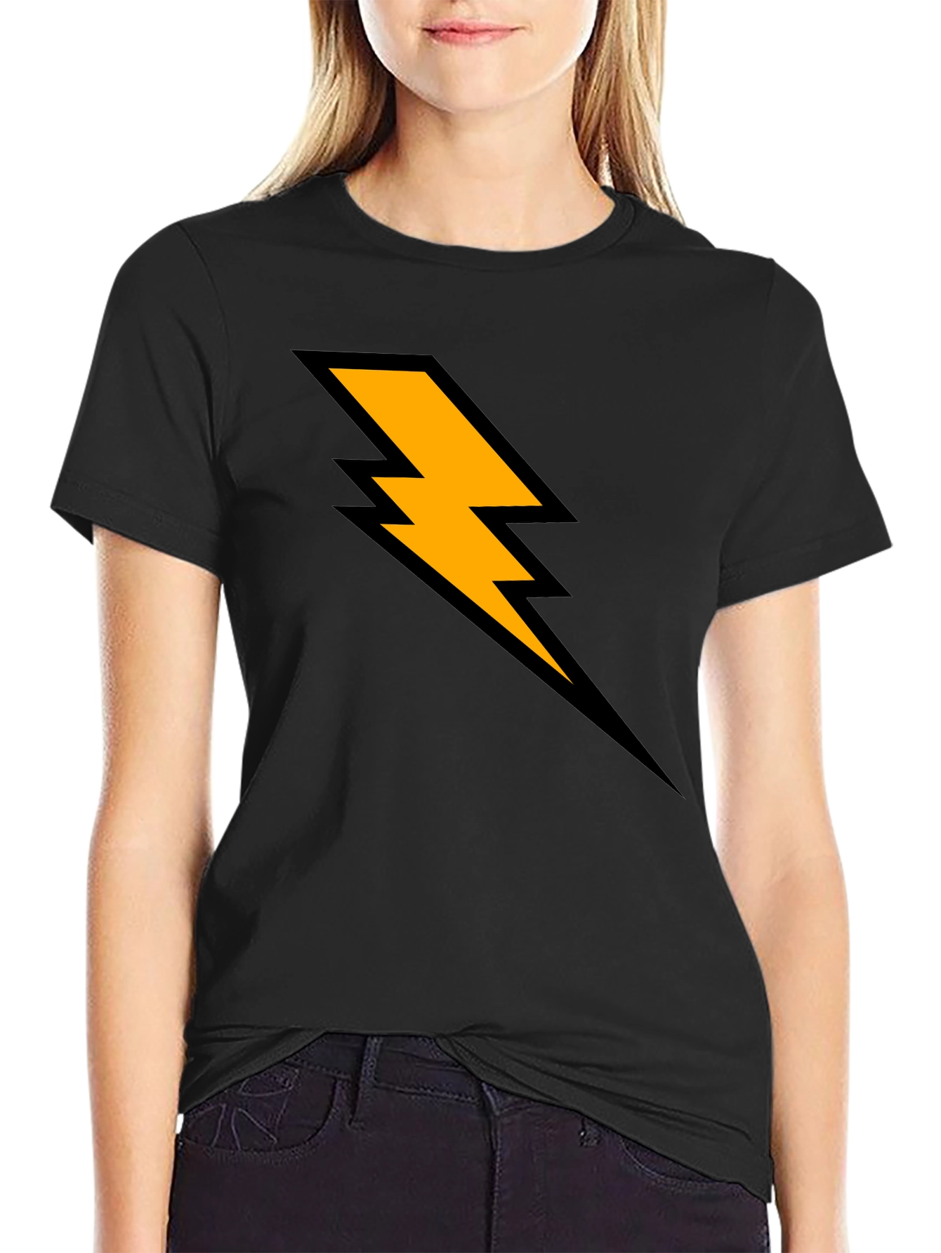 Lightning Bolt Graphic T-Shirt - Black