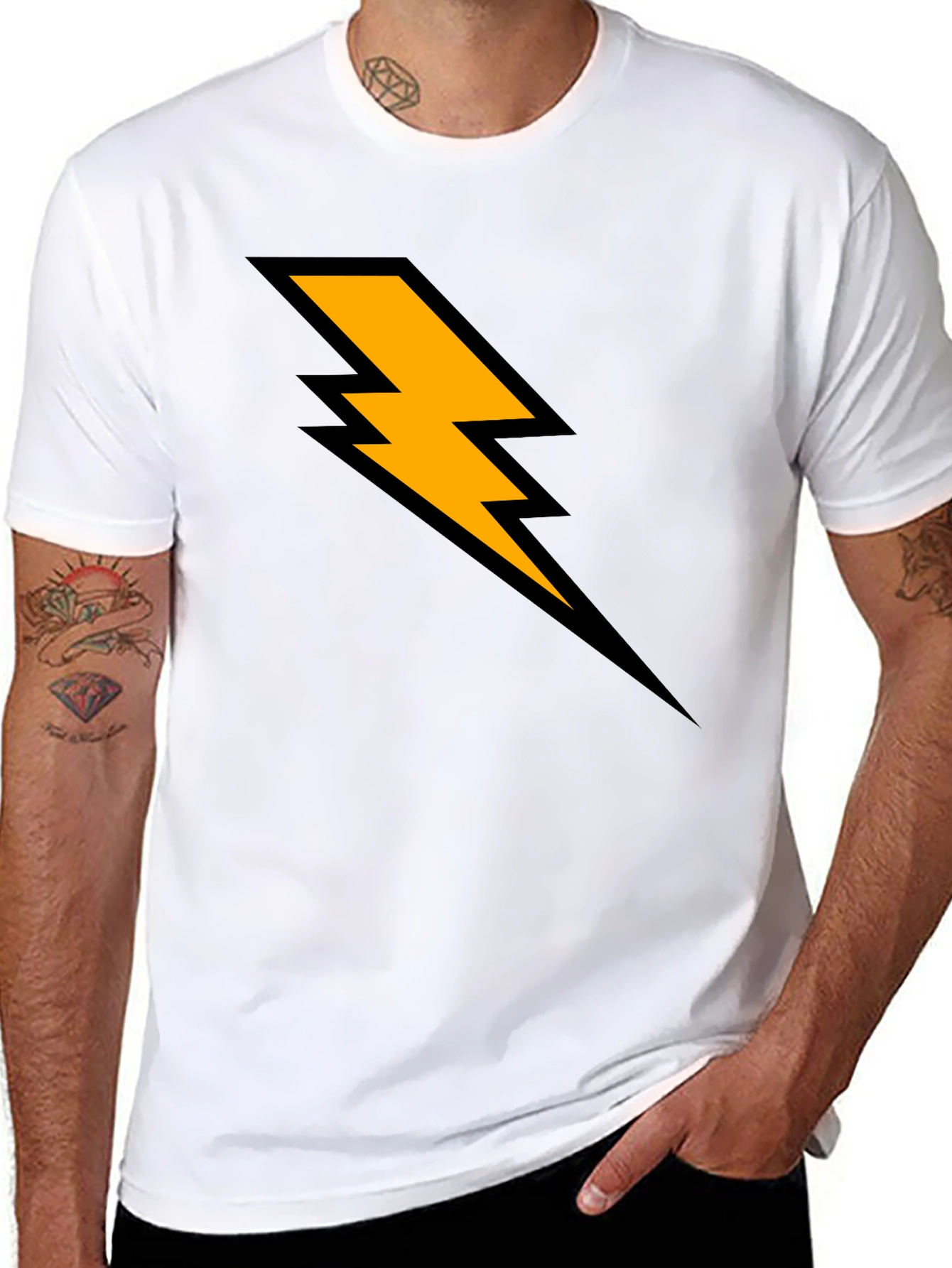 Lightning Bolt Graphic T-Shirt - Black