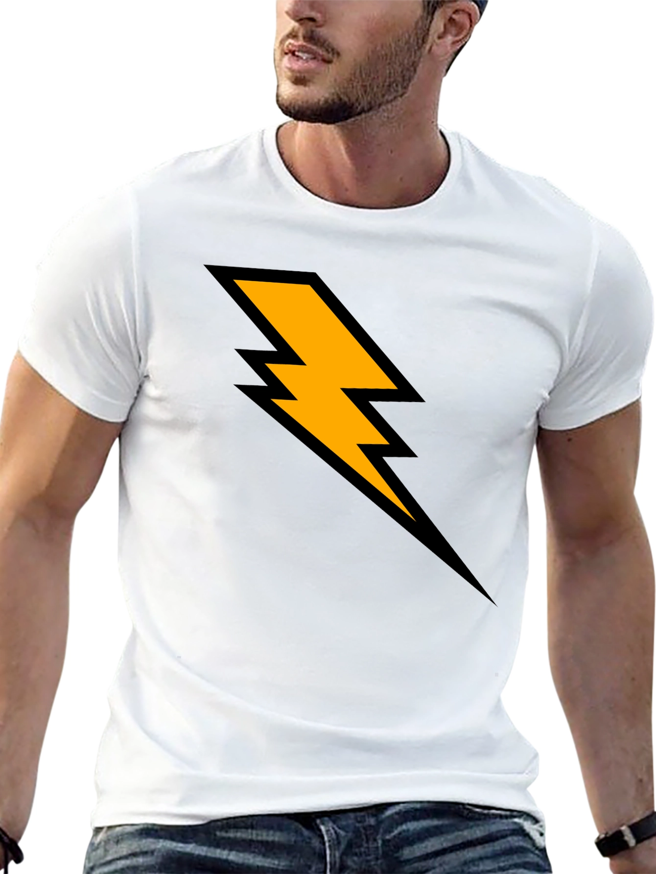 Lightning Bolt Graphic T-Shirt - Black