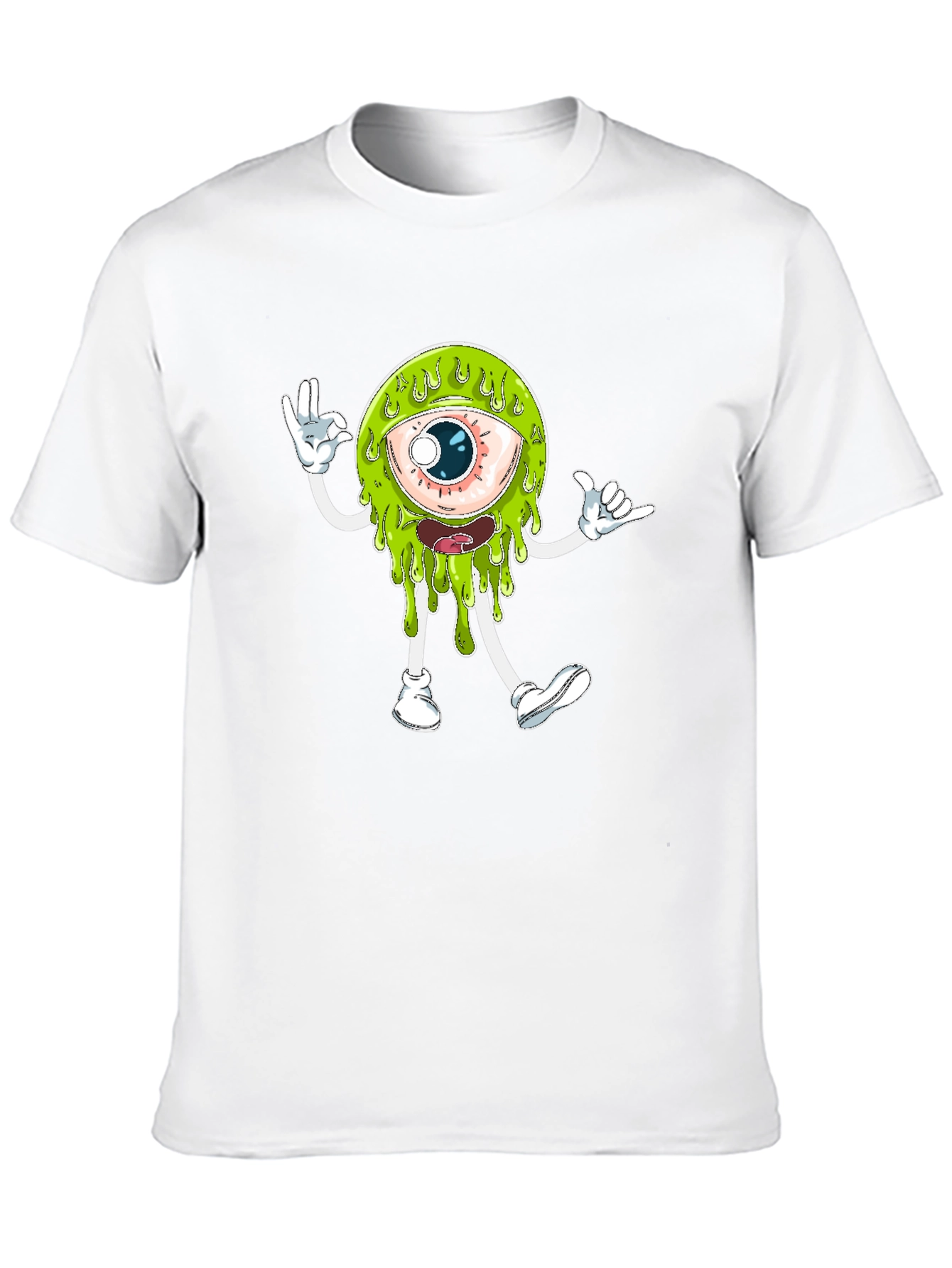 Monster Eye Graphic Tee - Black Cotton T-Shirt