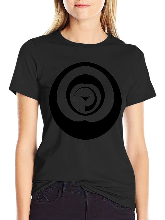 Minimalist Black Graphic Tee - Abstract Circle Design