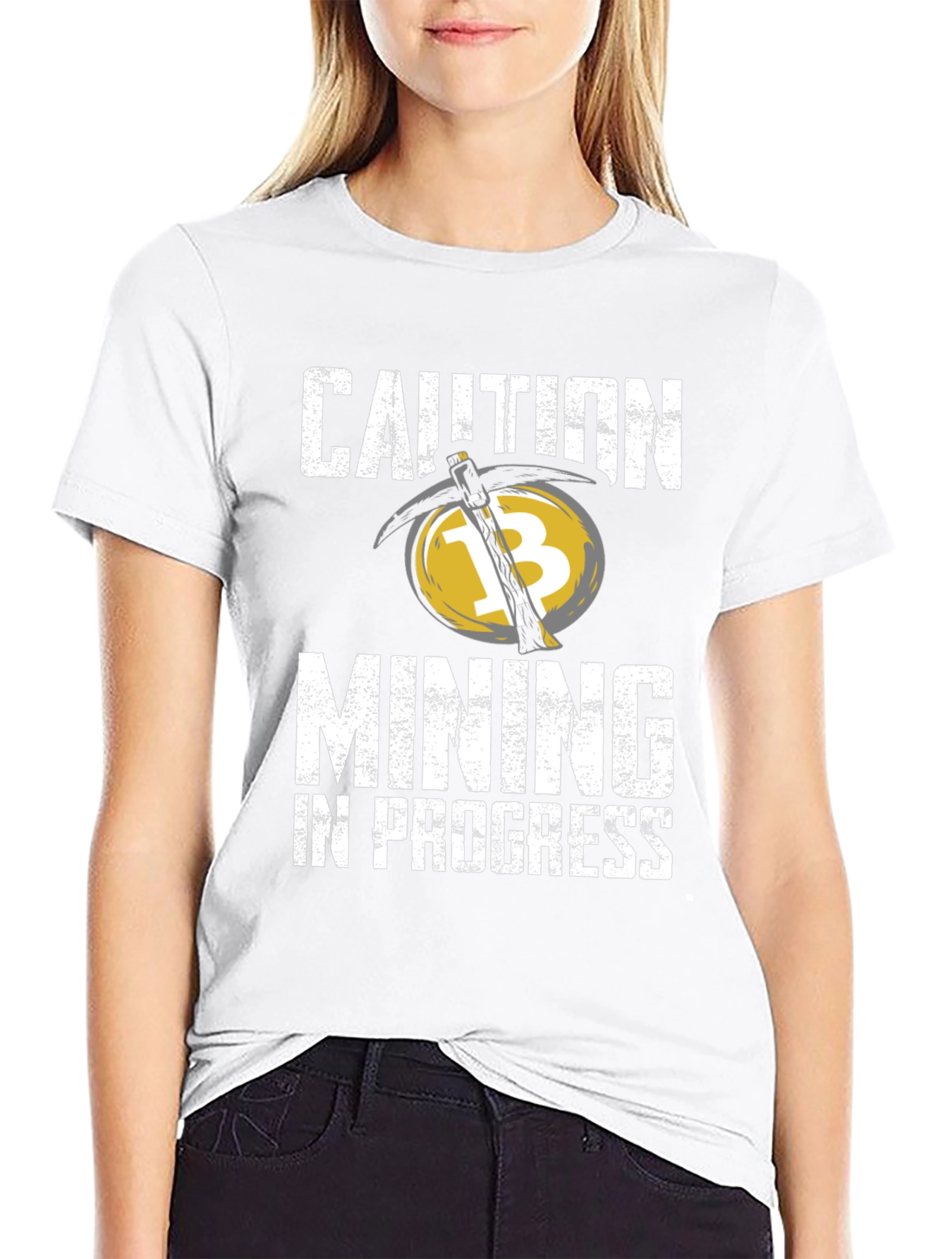 Caution Mining in Progress Black T-Shirt