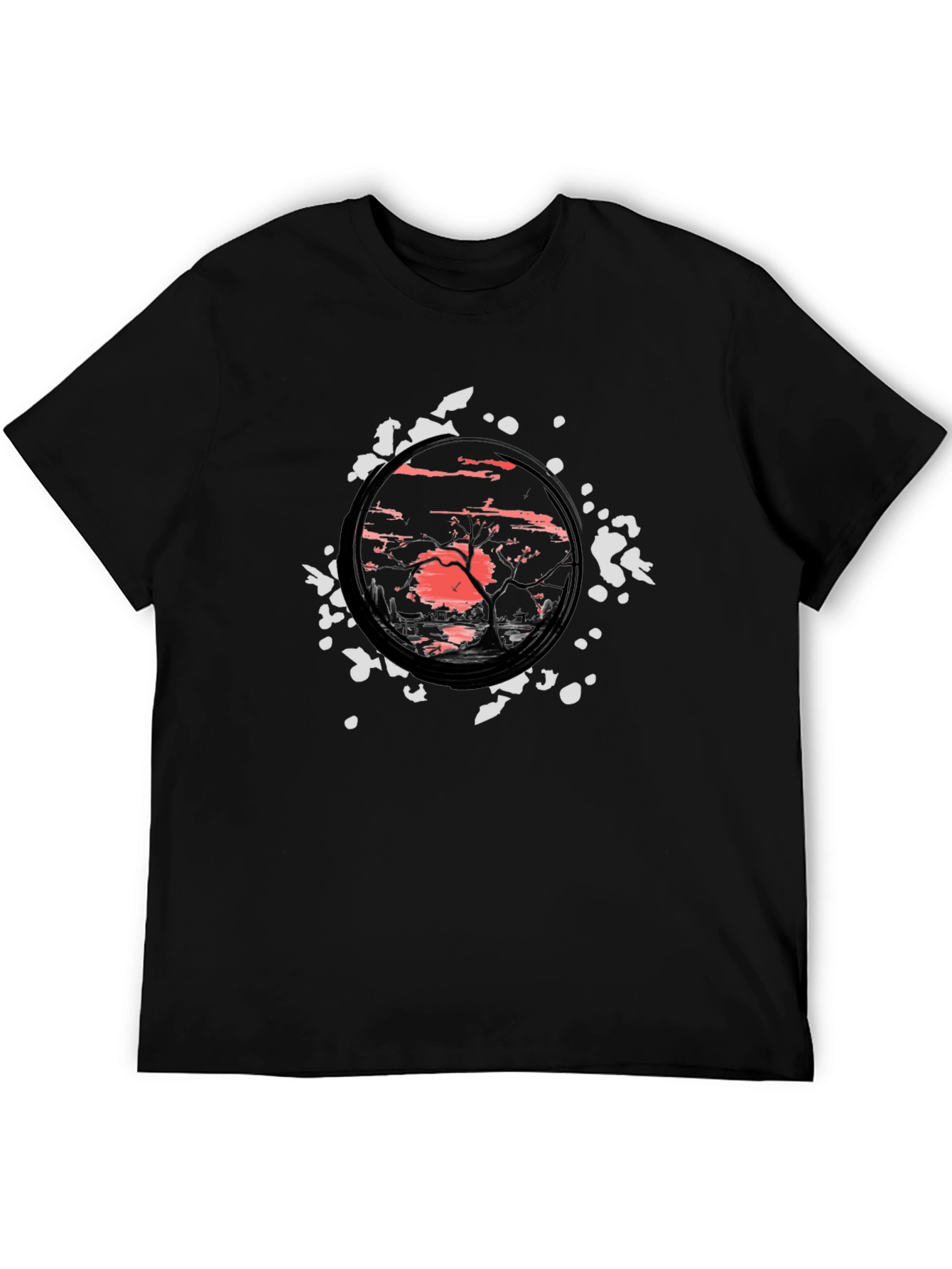 Sunset Scene Graphic Tee - Modern Art Print