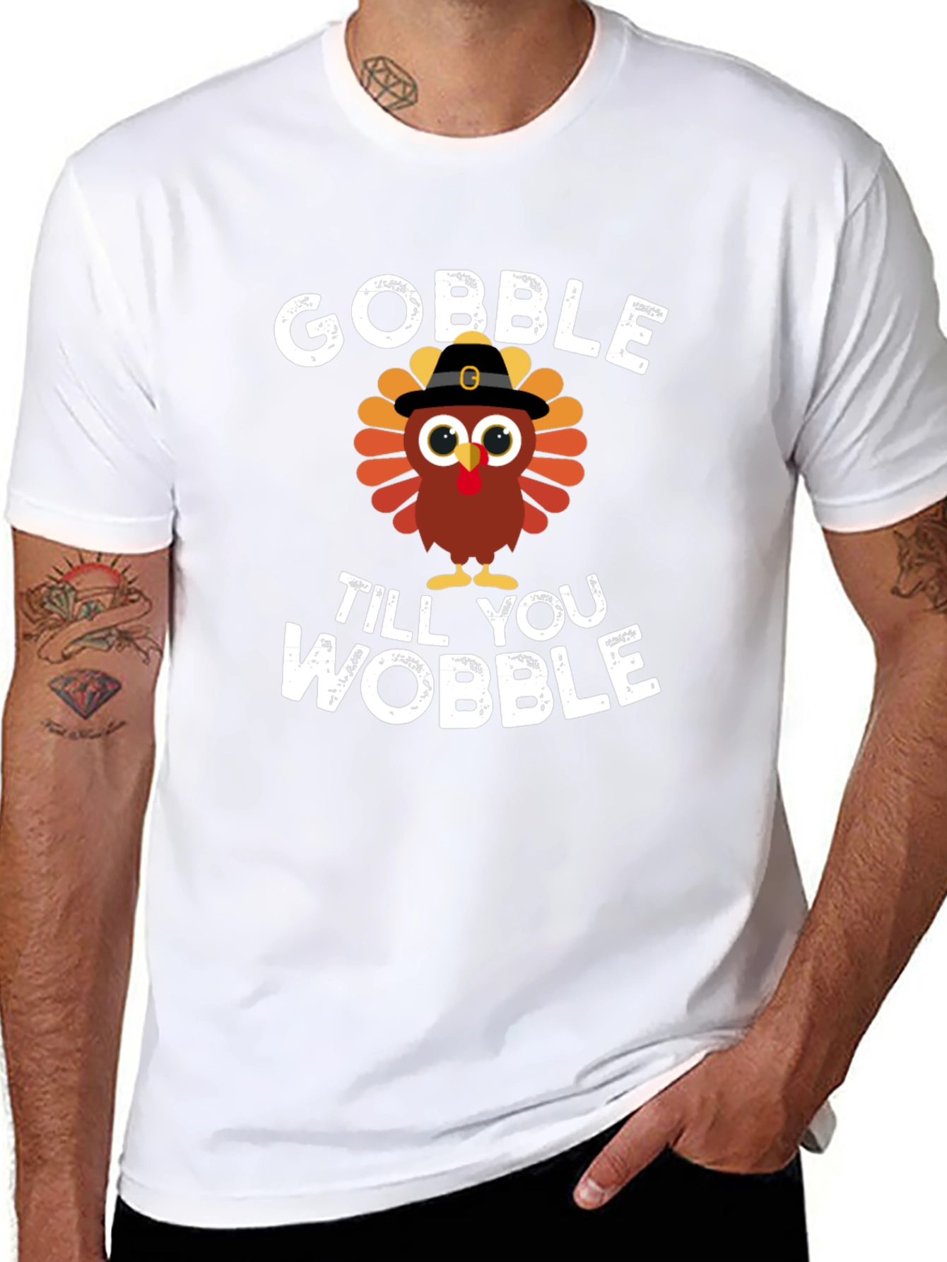 Gobble Til You Wobble Turkey Graphic Tee