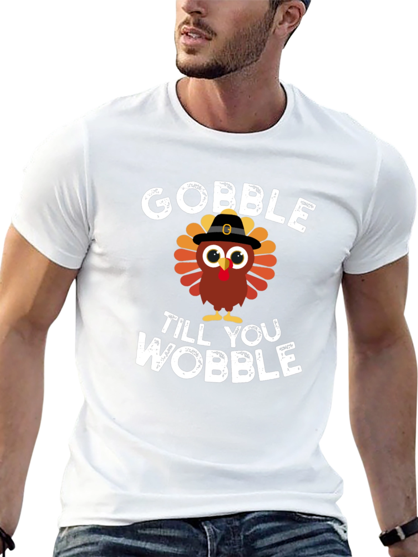 Gobble Til You Wobble Turkey Graphic Tee