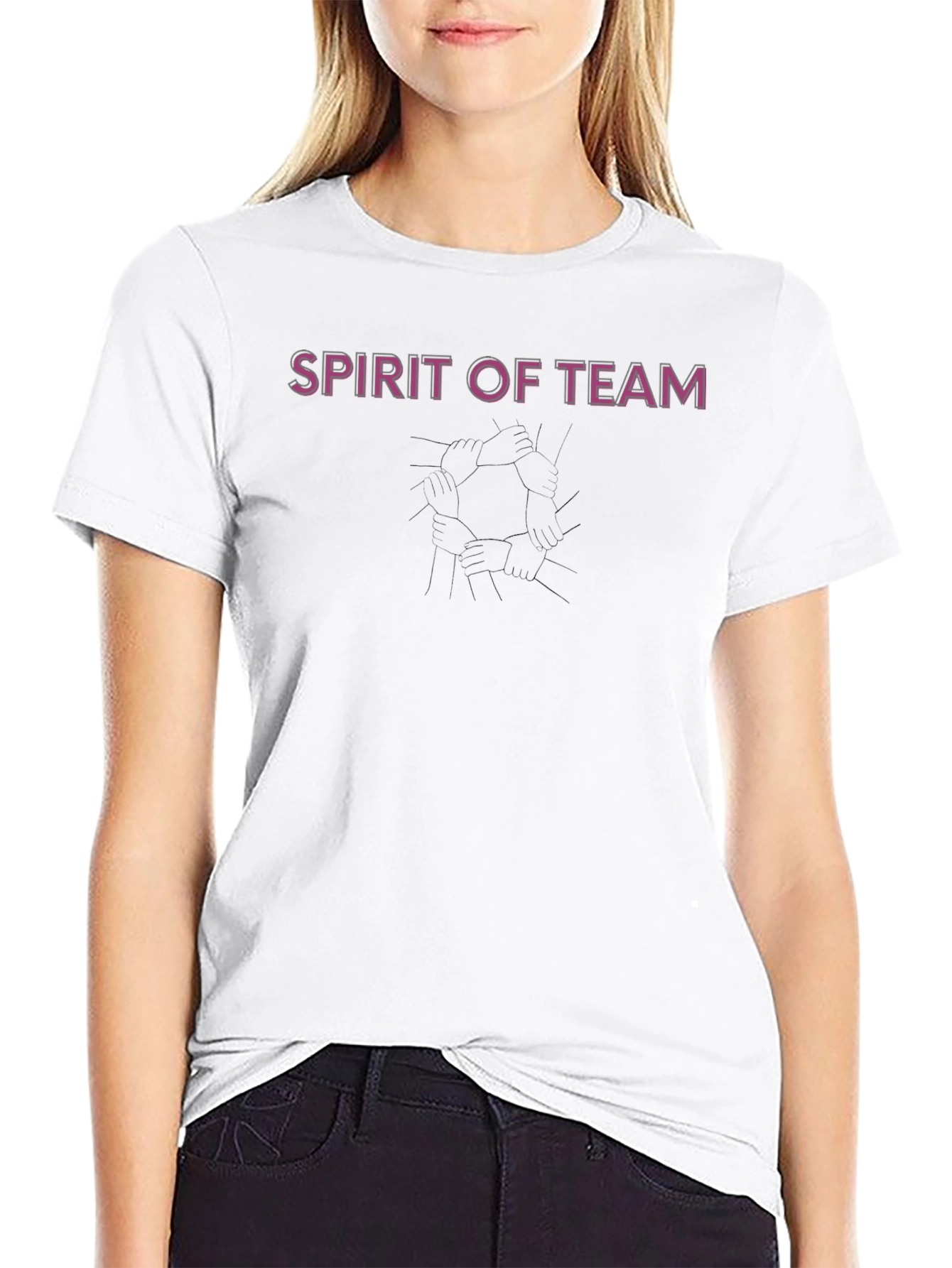 Spirit of Team Black Crew Neck T-Shirt