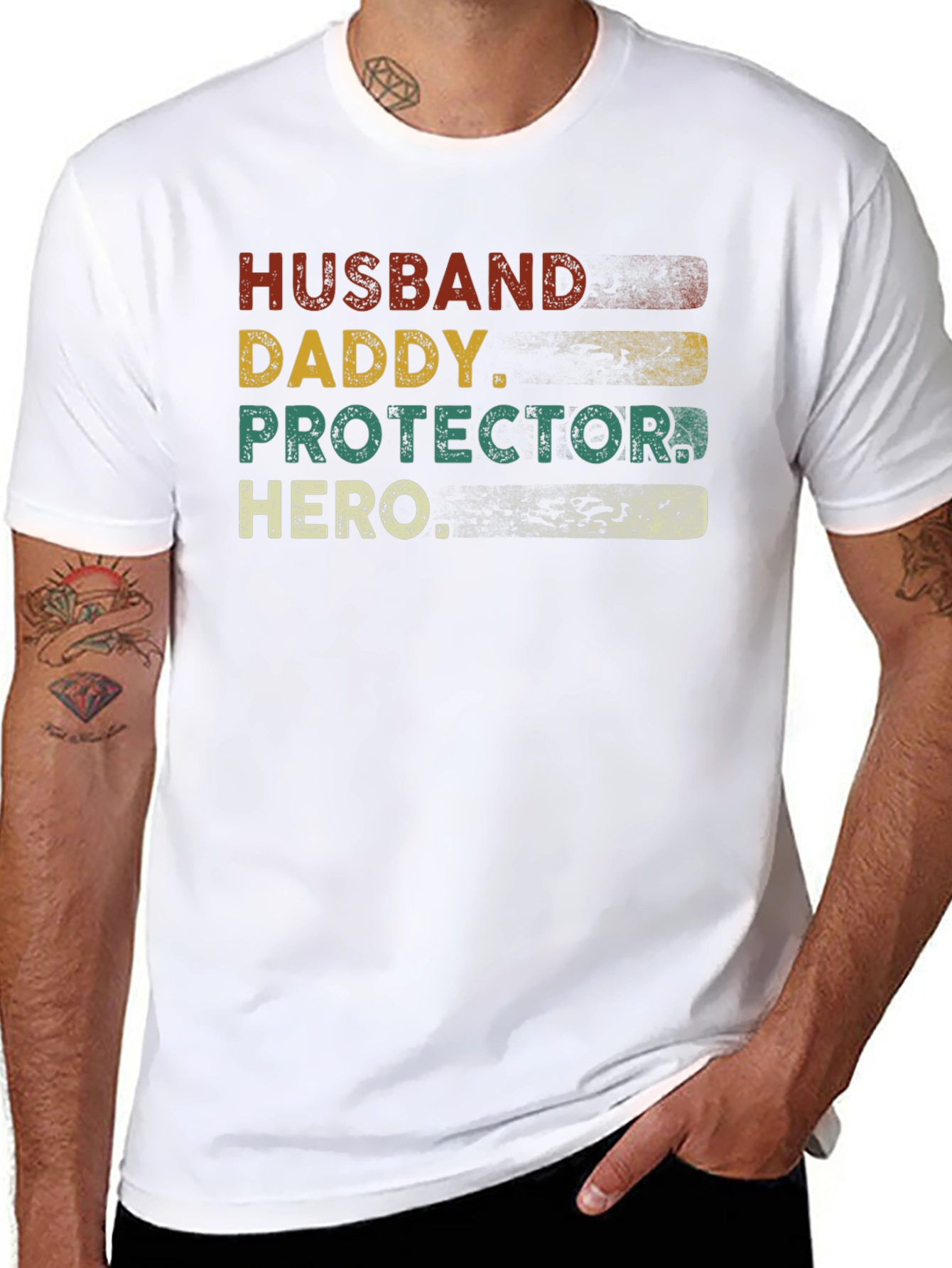 Husband Daddy Protector Hero Graphic T-Shirt
