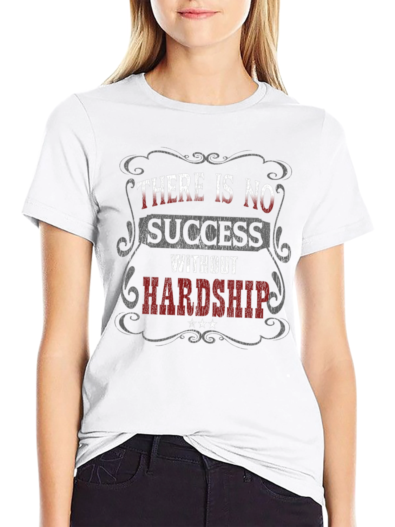 Inspirational Graphic T-Shirt - No Success Without Hardship