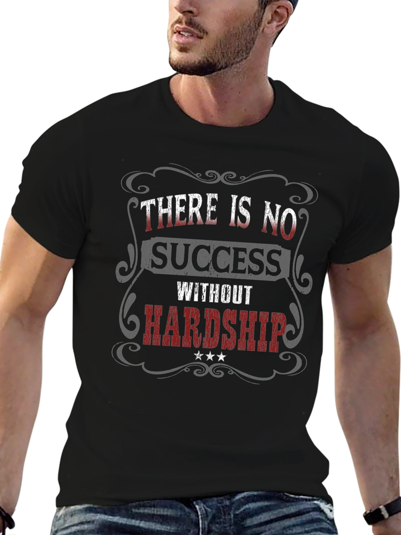 Inspirational Graphic T-Shirt - No Success Without Hardship