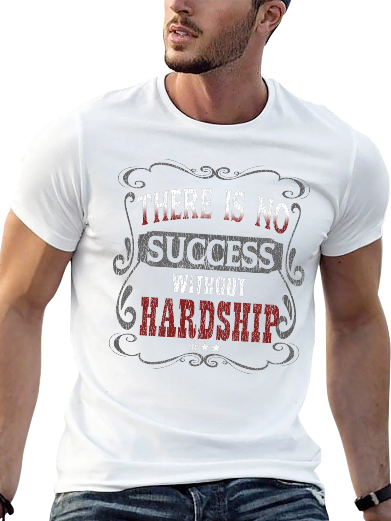 Inspirational Graphic T-Shirt - No Success Without Hardship