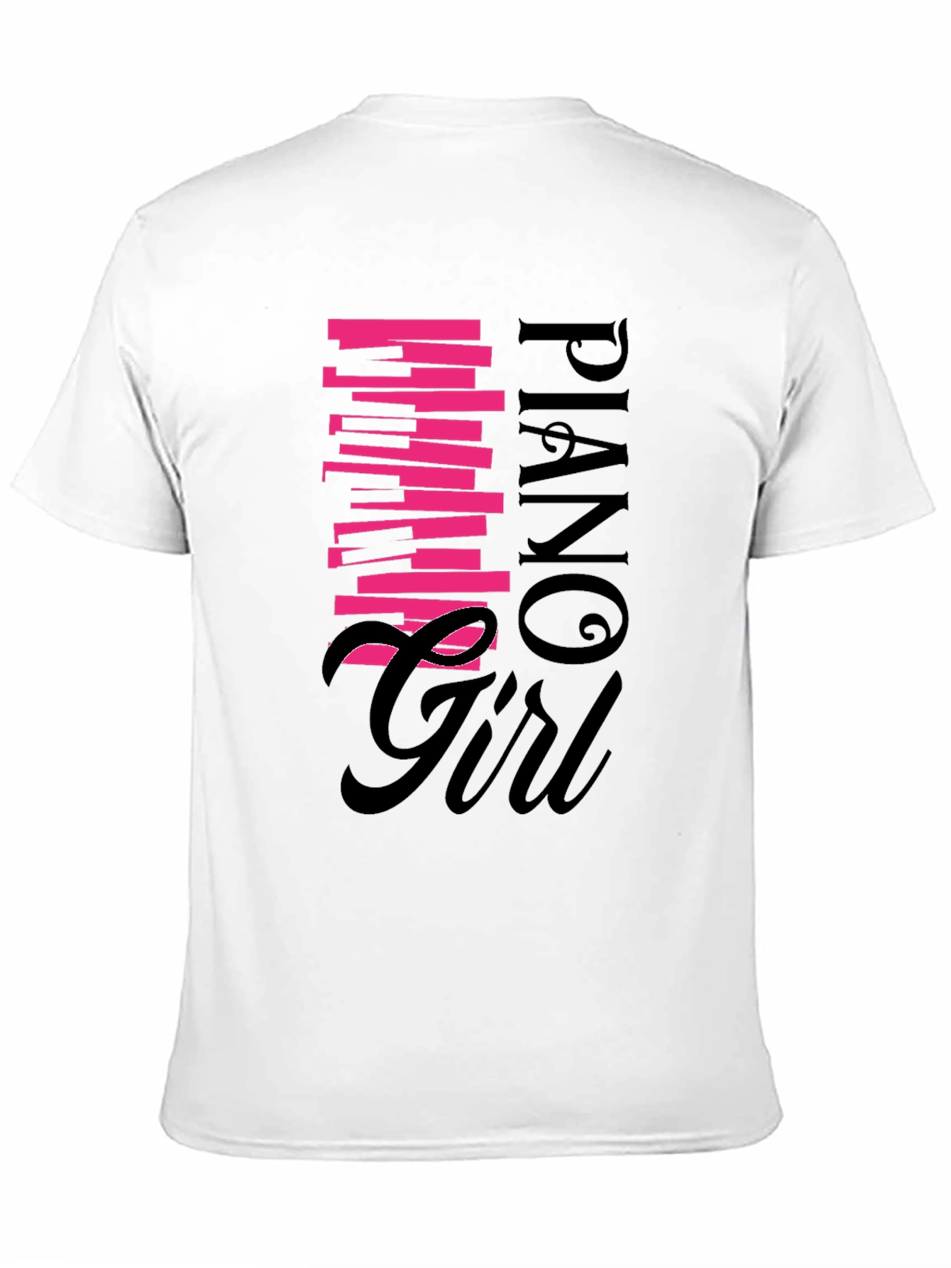 Piano Girl Graphic Tee - Black Unisex Shirt
