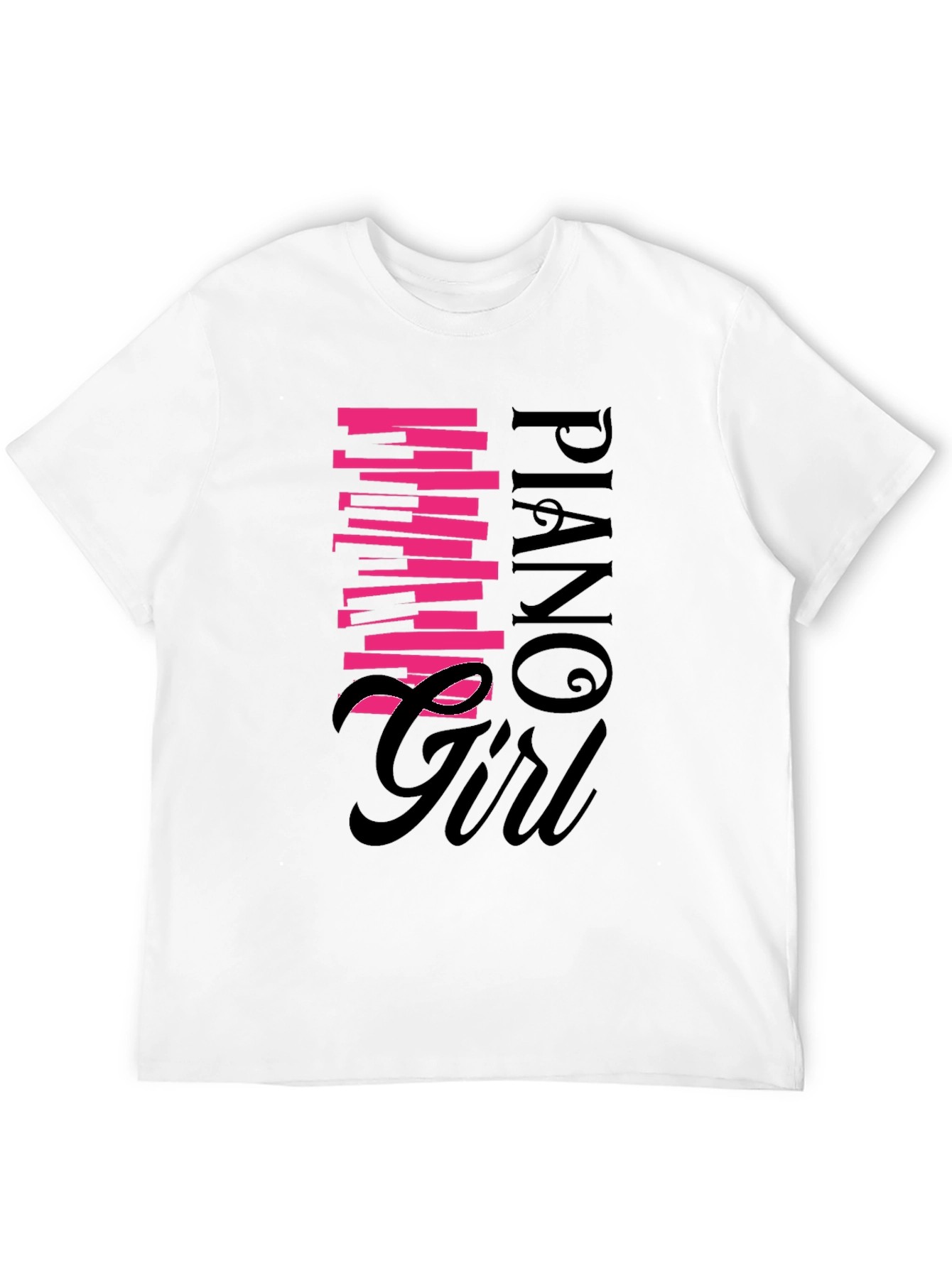 Piano Girl Graphic Tee - Black Unisex Shirt