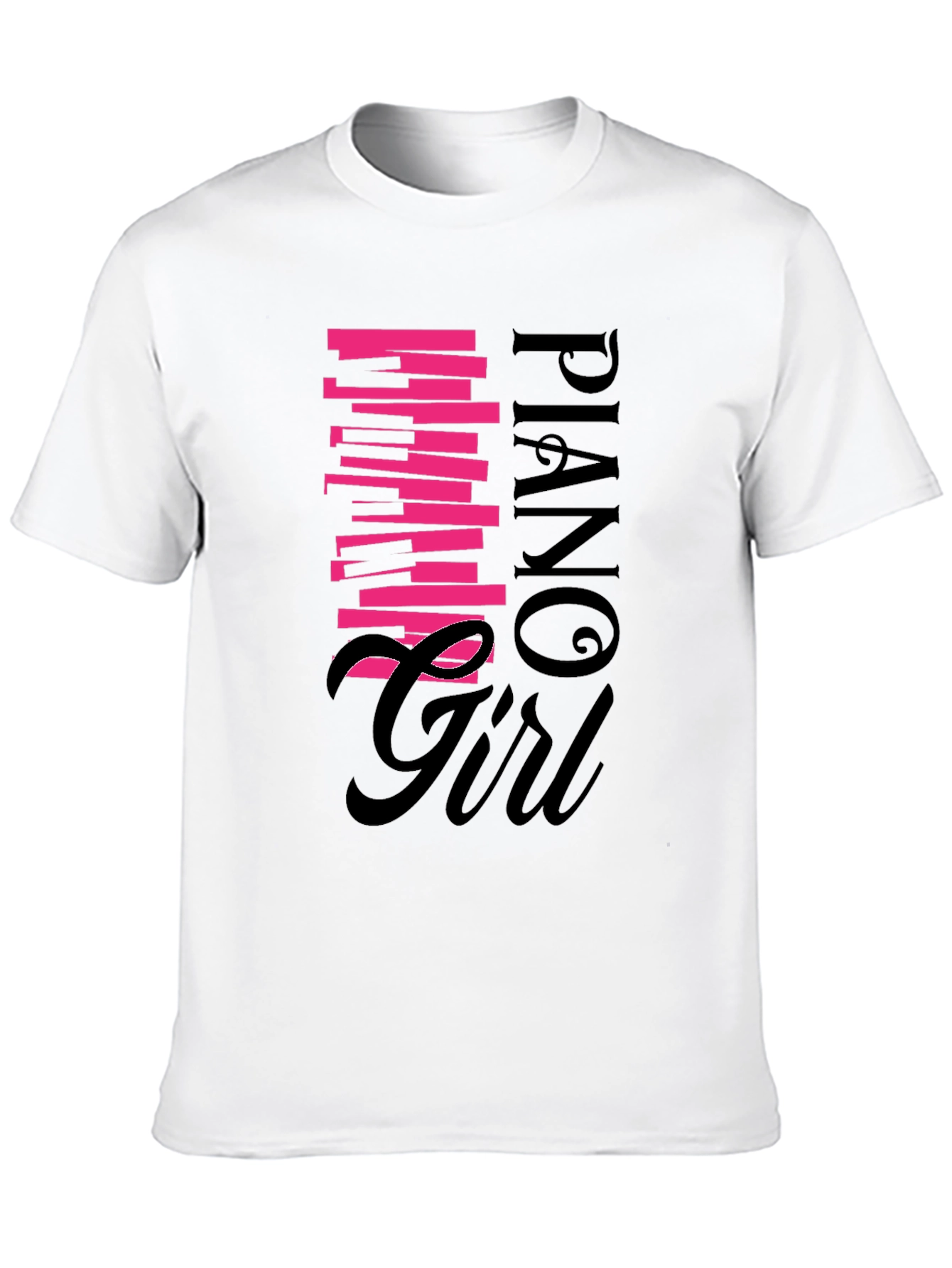 Piano Girl Graphic Tee - Black Unisex Shirt