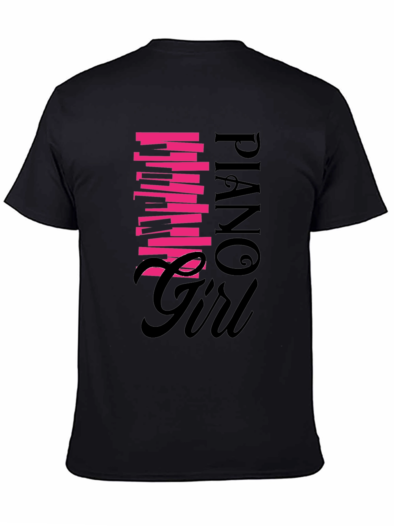 Piano Girl Graphic Tee - Black Unisex Shirt