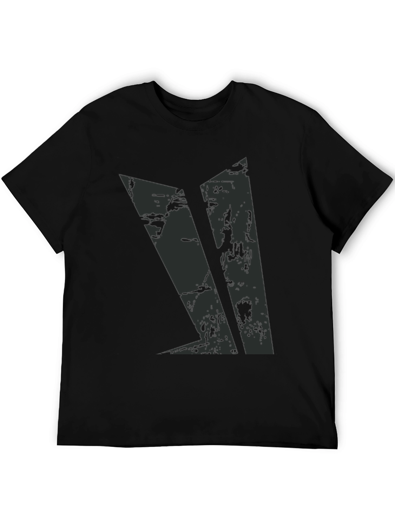 Grunge Graphic Black Tee for Men