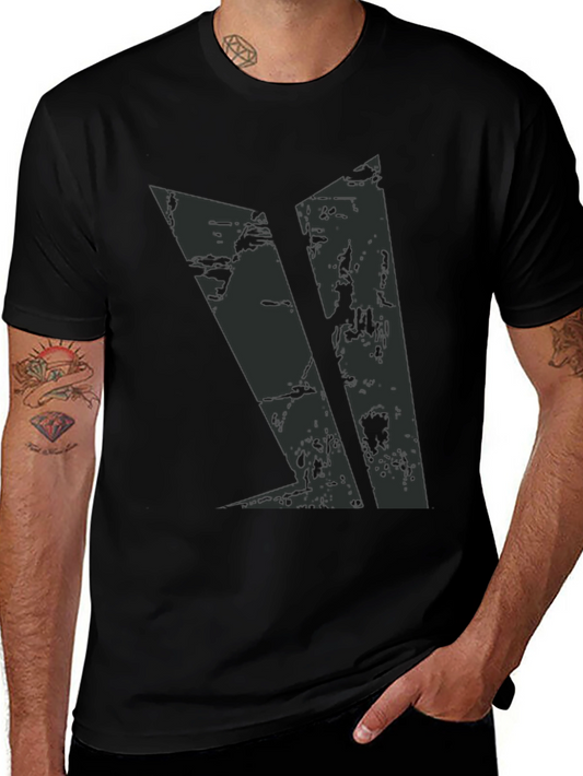 Grunge Graphic Black Tee for Men