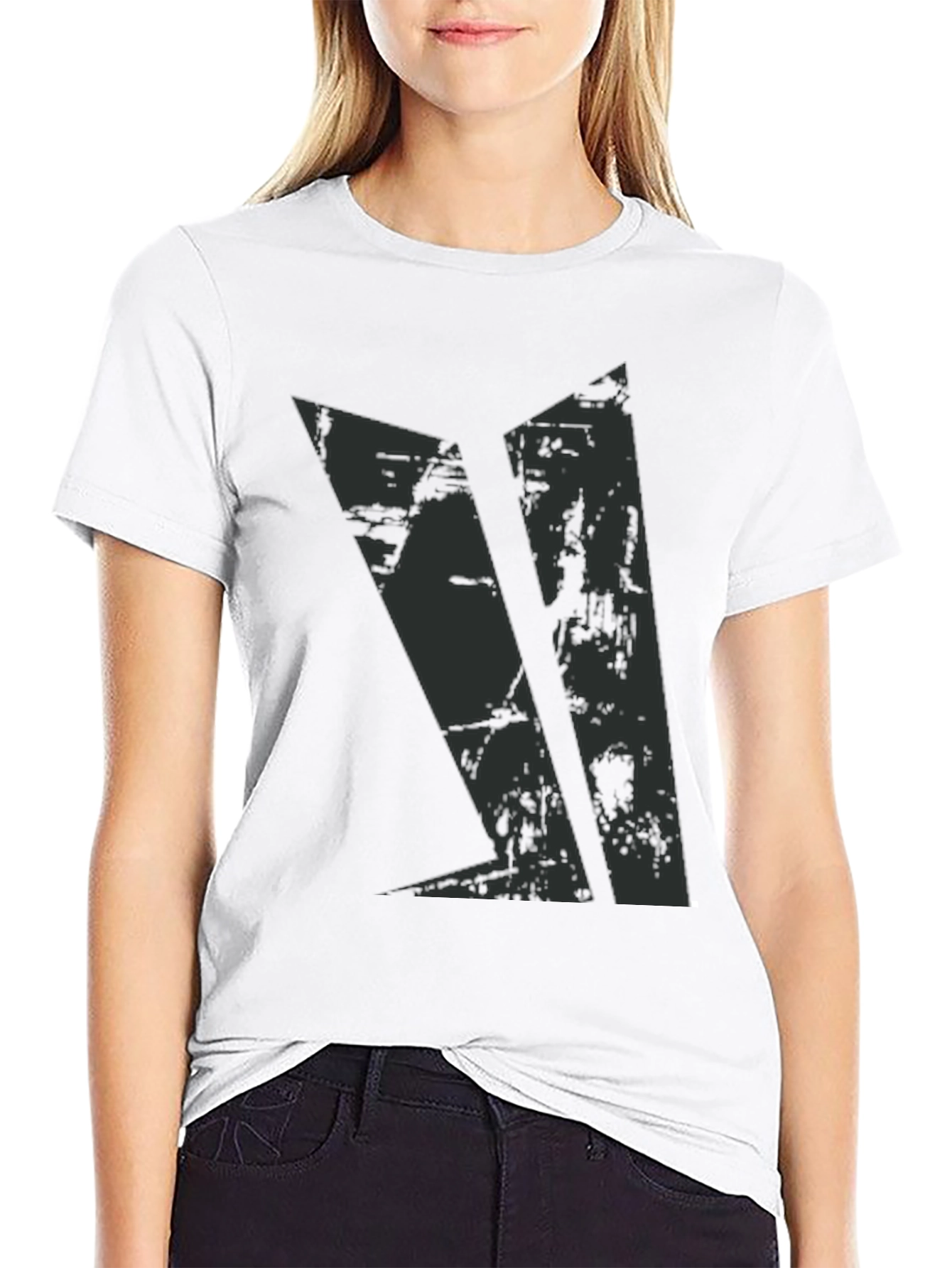 Grunge Graphic Black Tee for Men