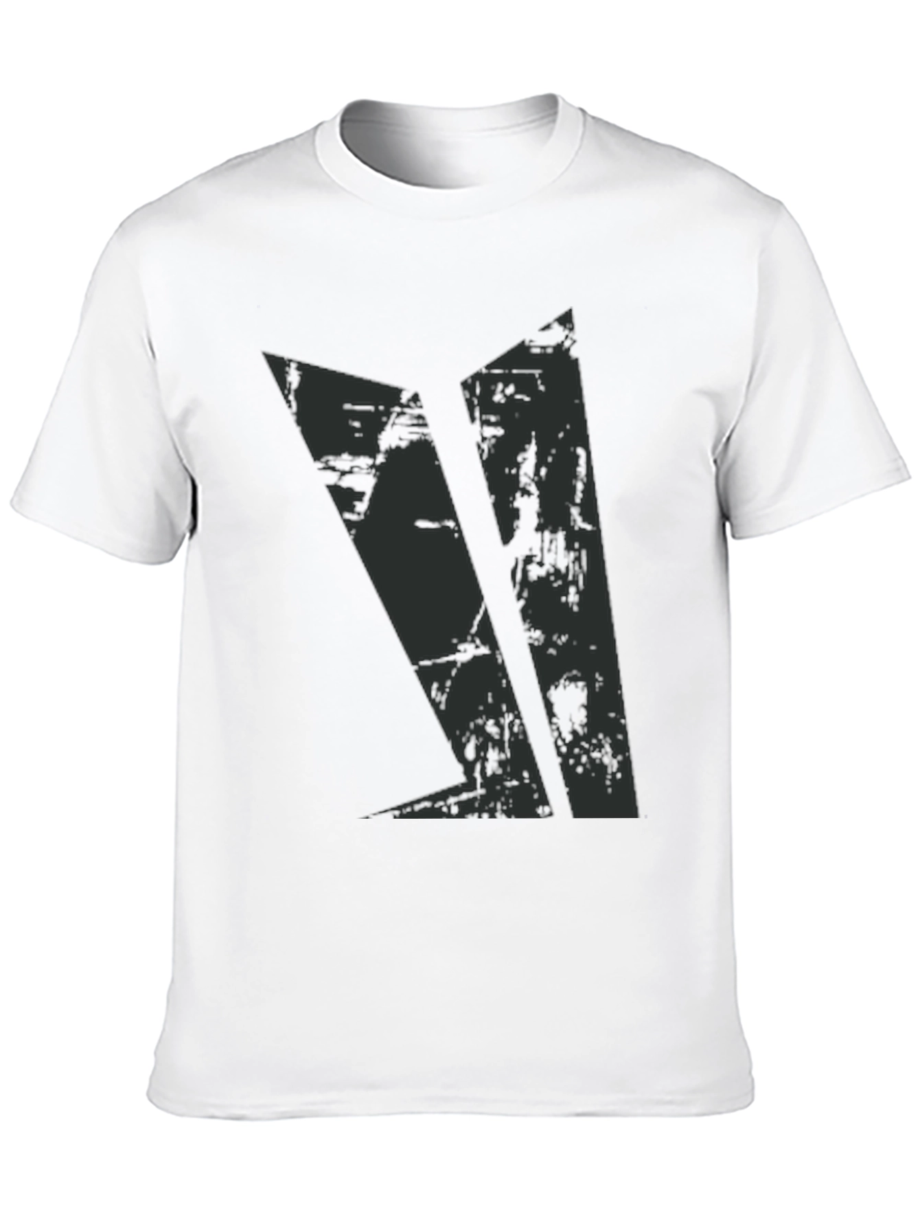 Grunge Graphic Black Tee for Men