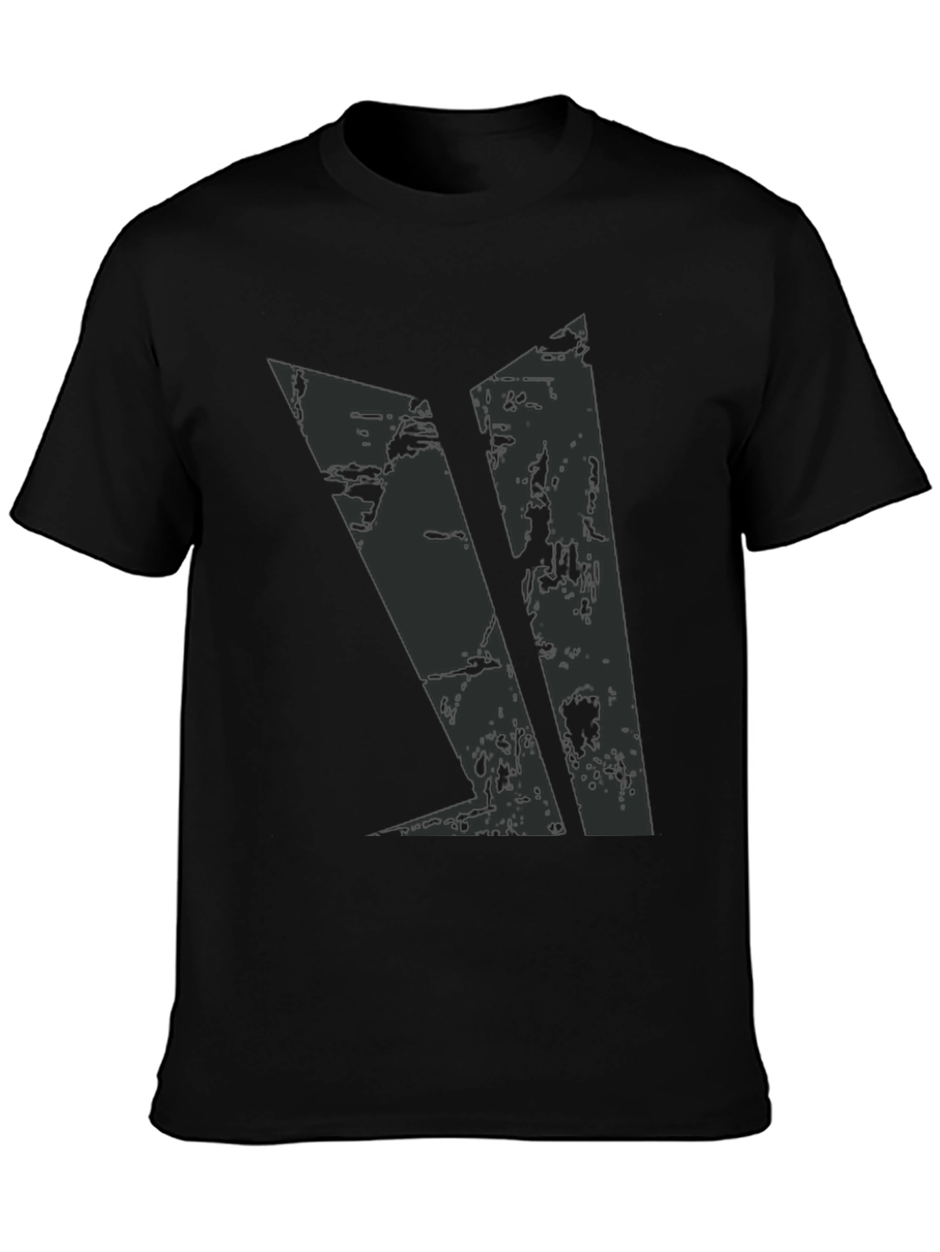 Grunge Graphic Black Tee for Men