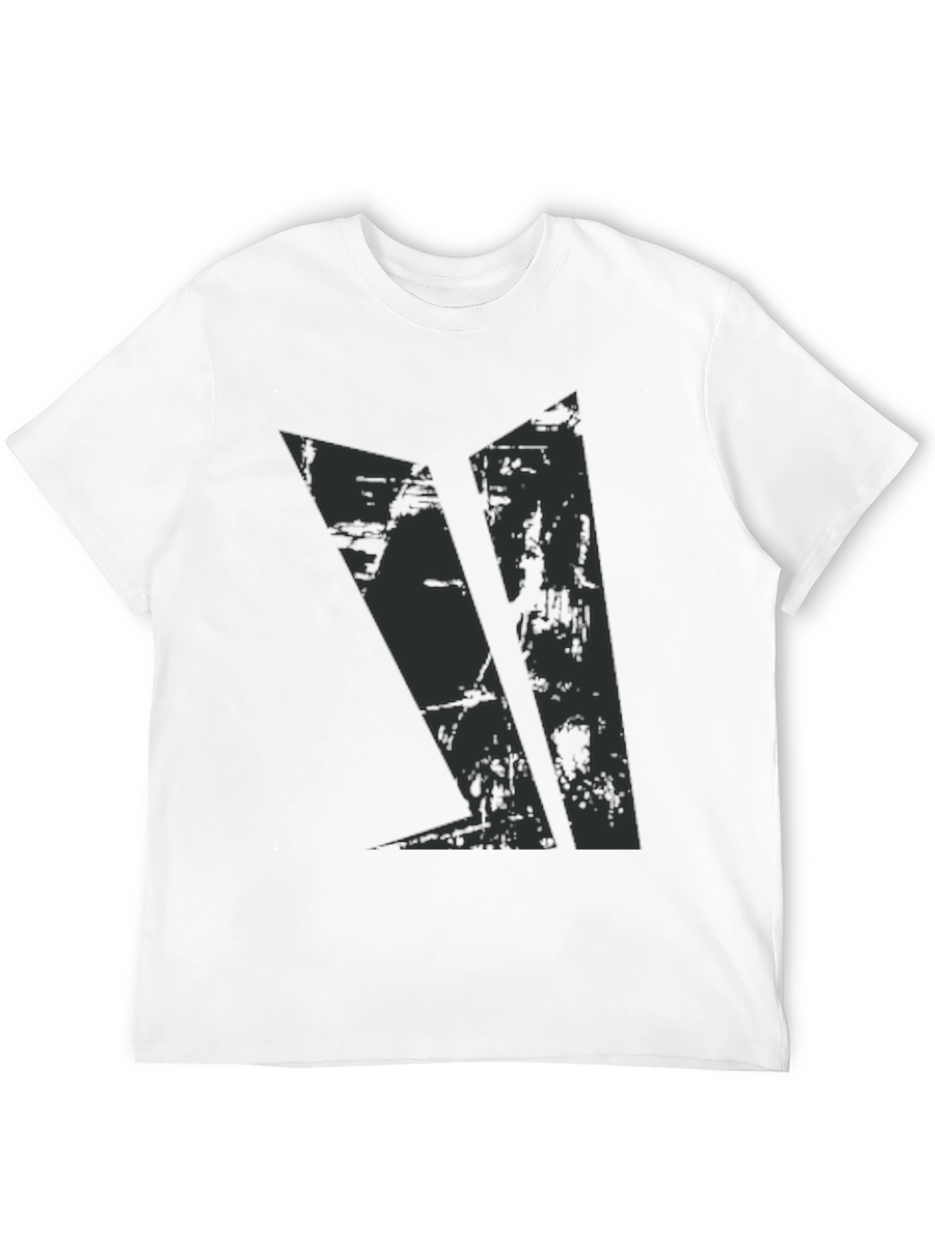 Grunge Graphic Black Tee for Men