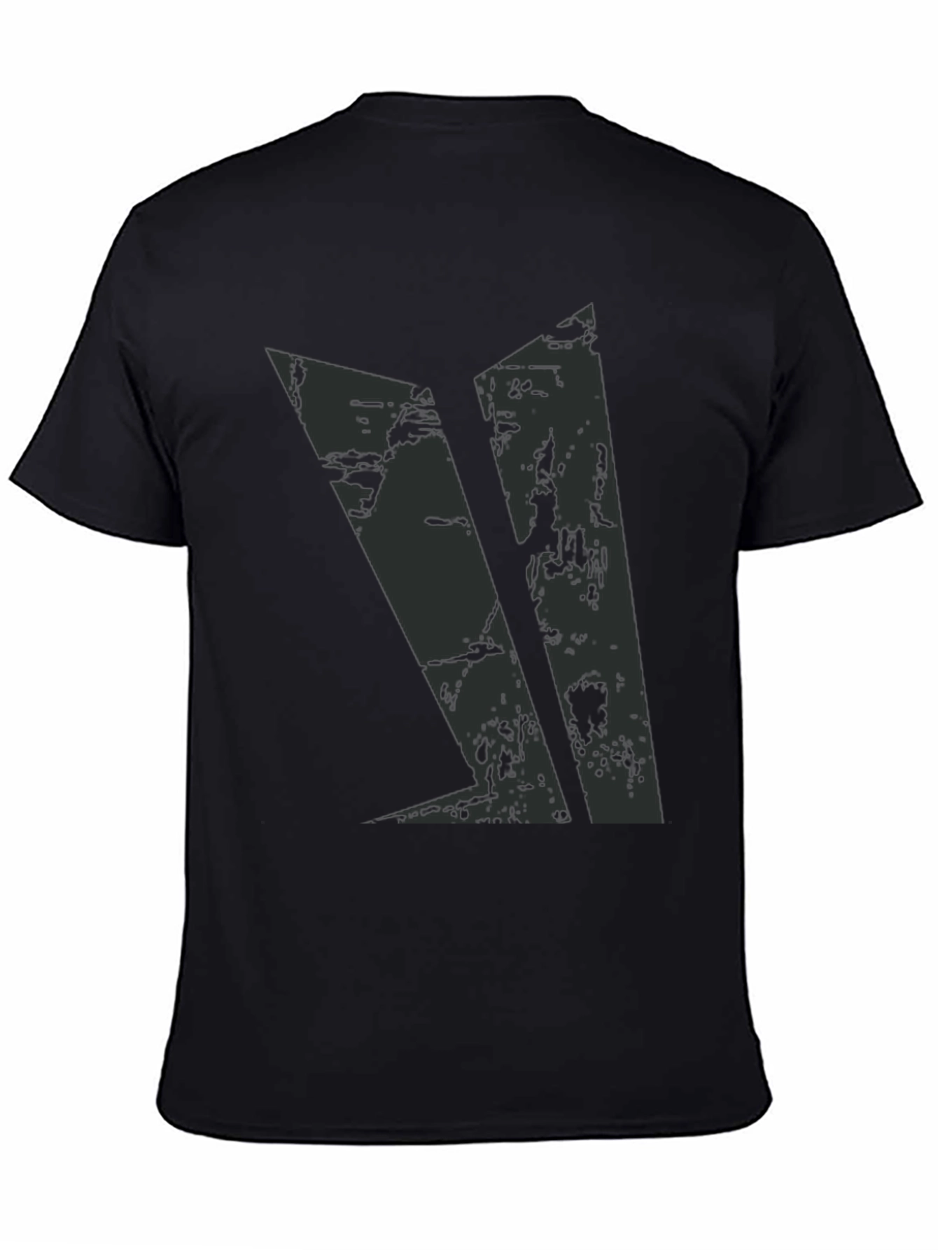 Grunge Graphic Black Tee for Men
