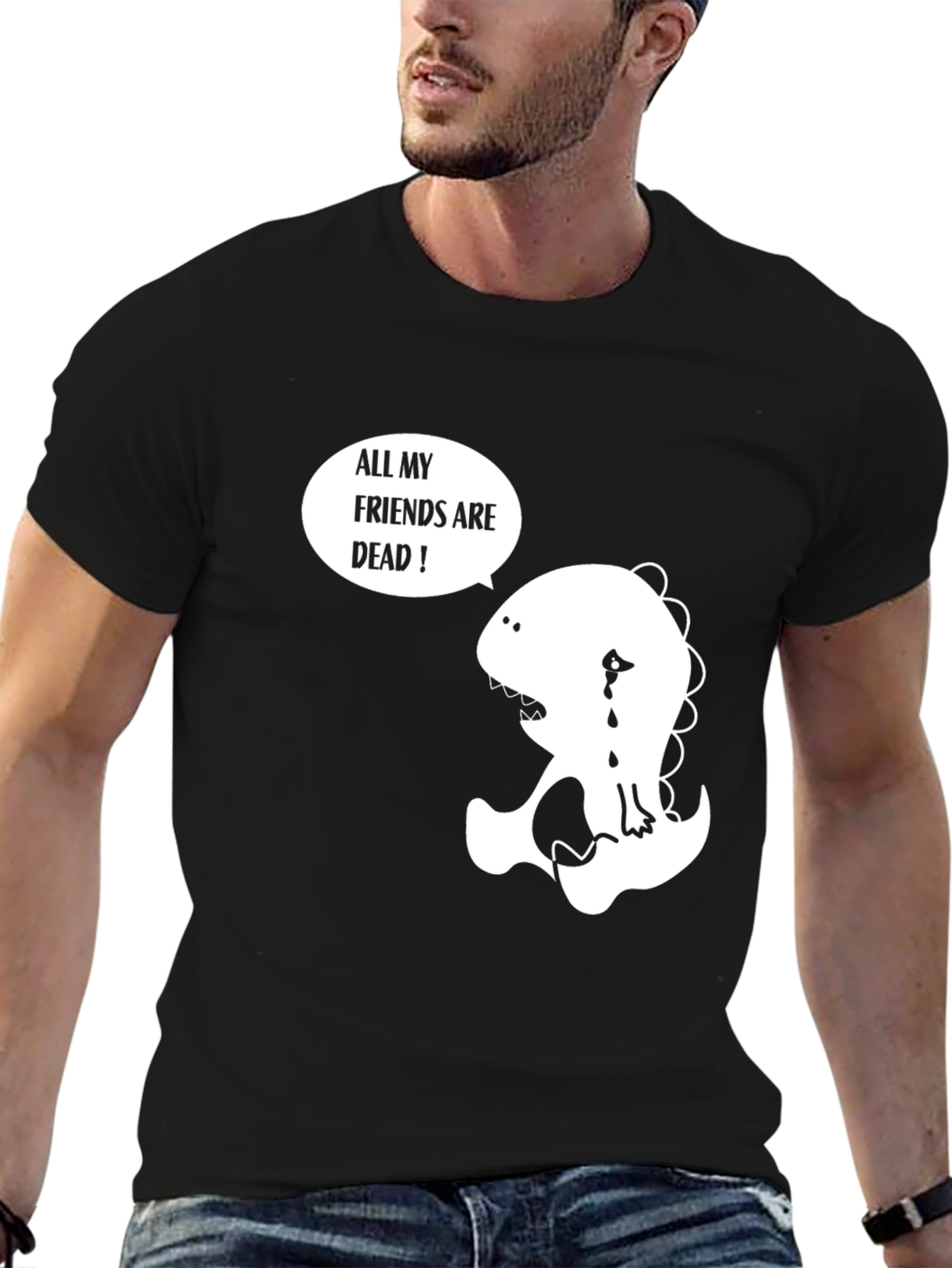 Sad Dinosaur T-Shirt - All My Friends Are Dead