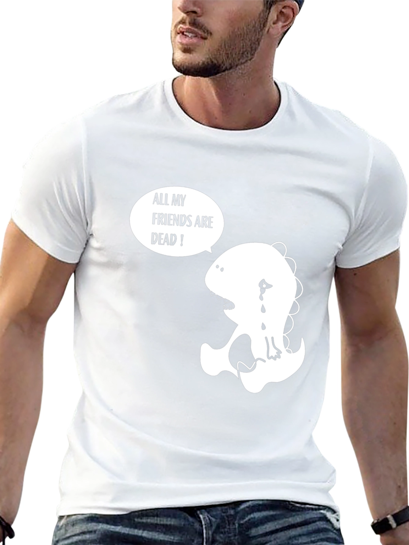 Sad Dinosaur T-Shirt - All My Friends Are Dead