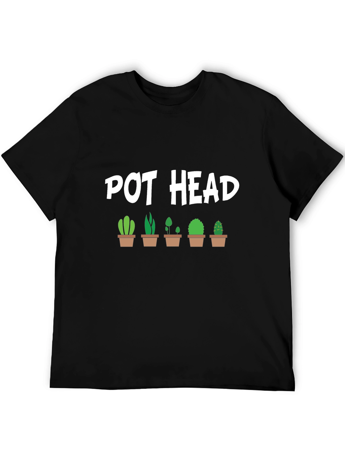 Pot Head Cactus T-Shirt - Novelty Graphic Tee