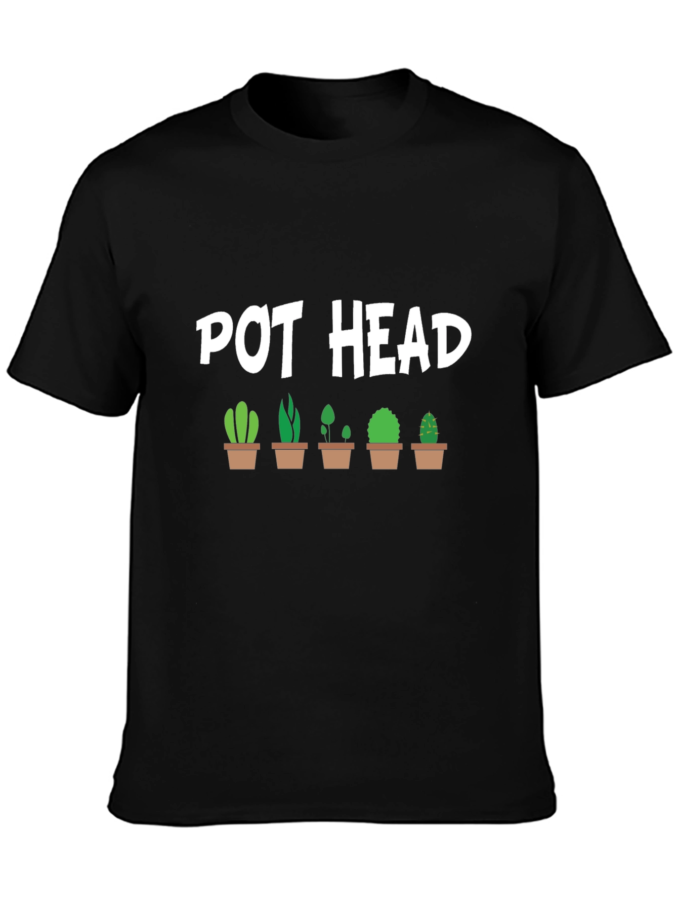 Pot Head Cactus T-Shirt - Novelty Graphic Tee