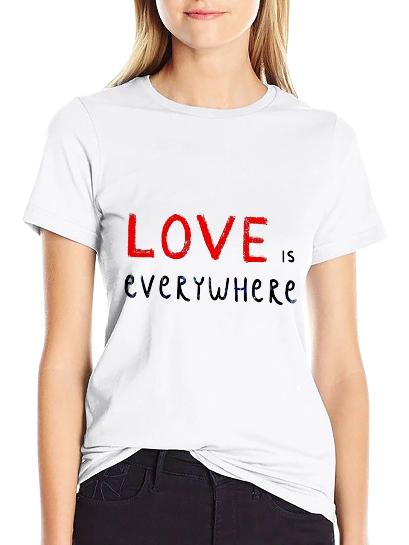 Love is Everywhere Graphic Black T-Shirt
