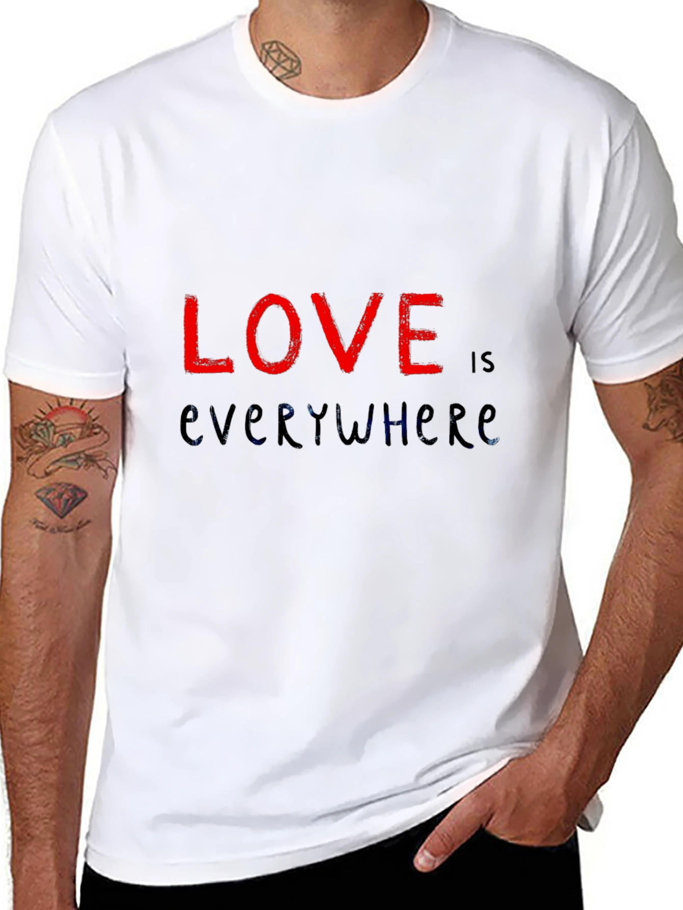 Love is Everywhere Graphic Black T-Shirt