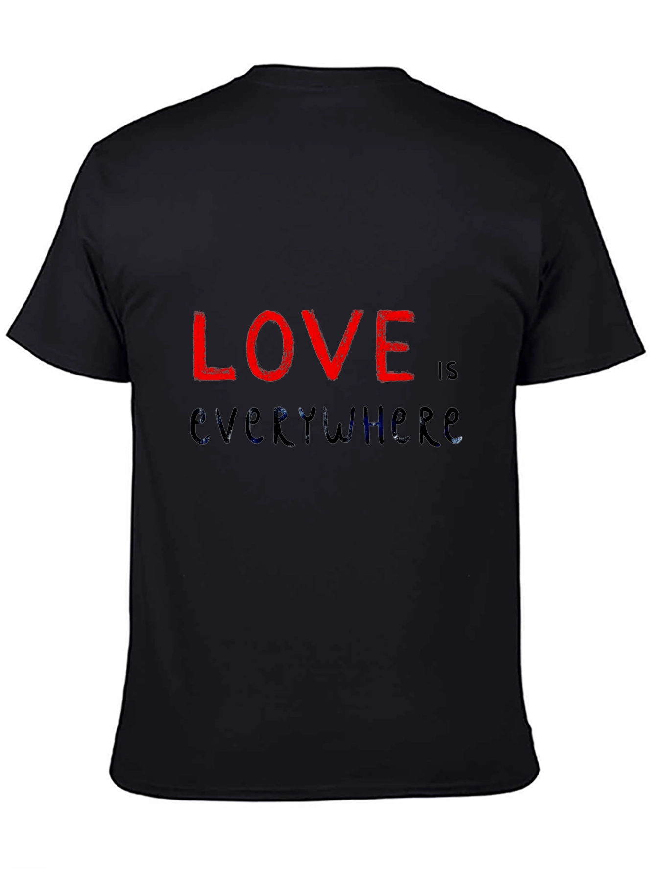 Love is Everywhere Graphic Black T-Shirt