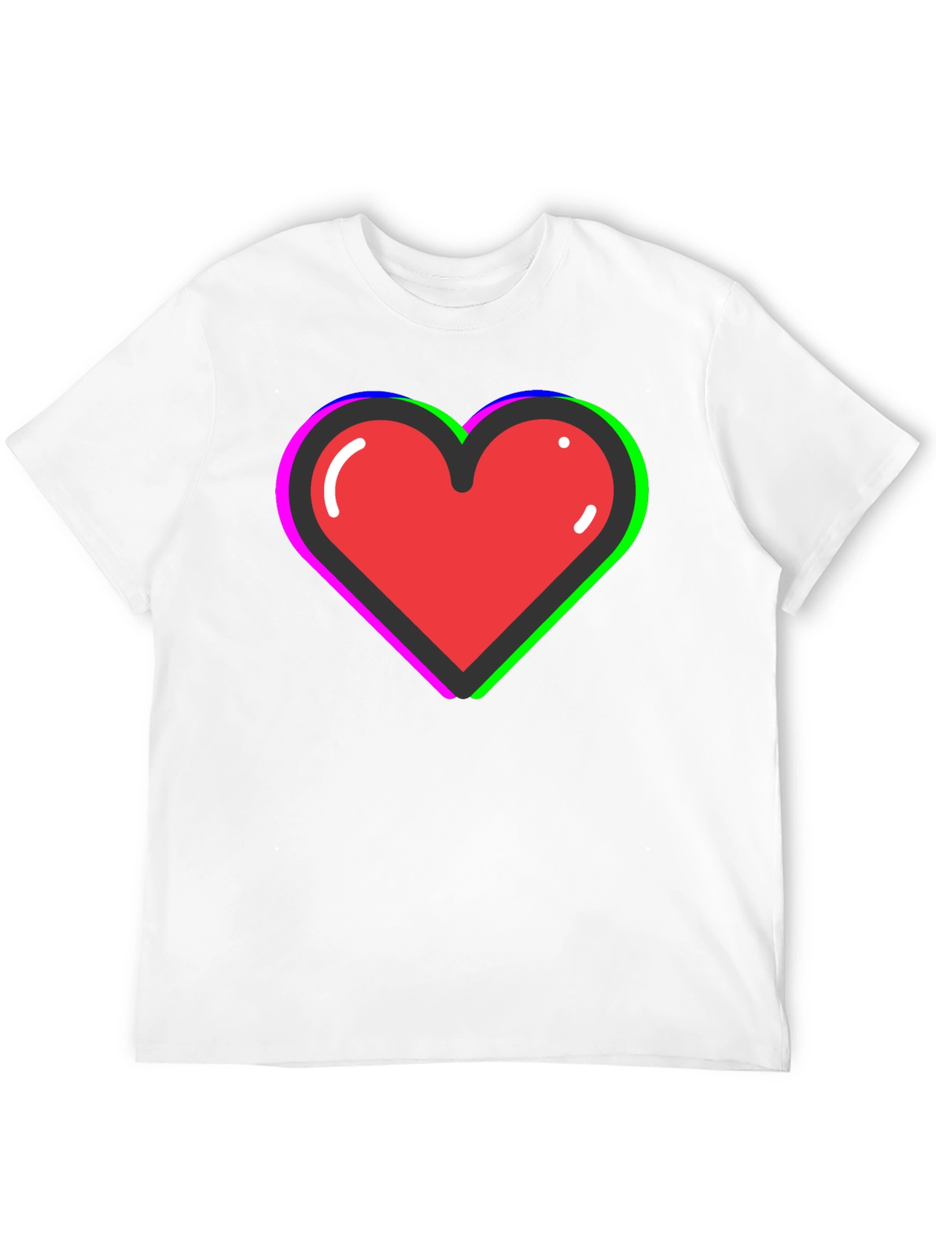 Funky Heart Tee: Black Cotton Blend