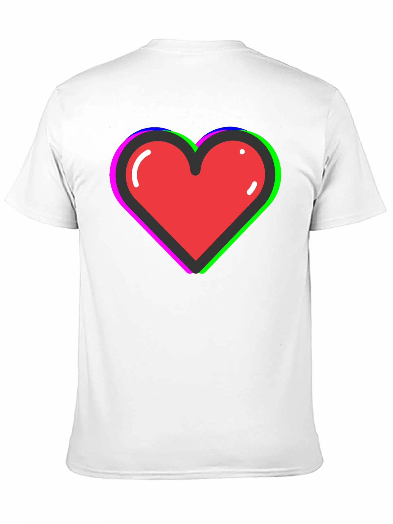 Funky Heart Tee: Black Cotton Blend