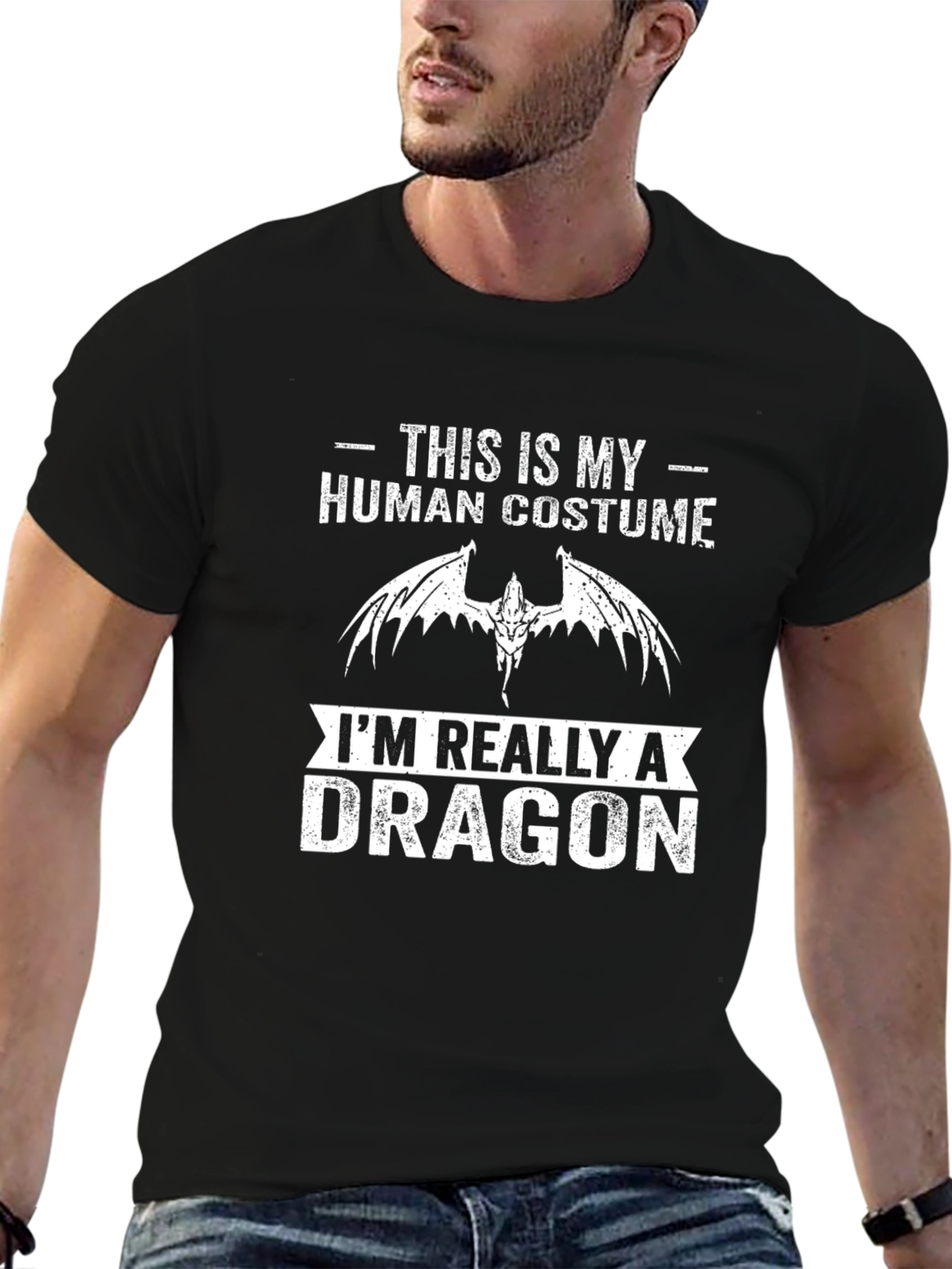 Human Costume Dragon T-Shirt - Funny Graphic Tee