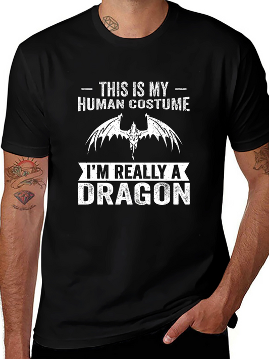 Human Costume Dragon T-Shirt - Funny Graphic Tee