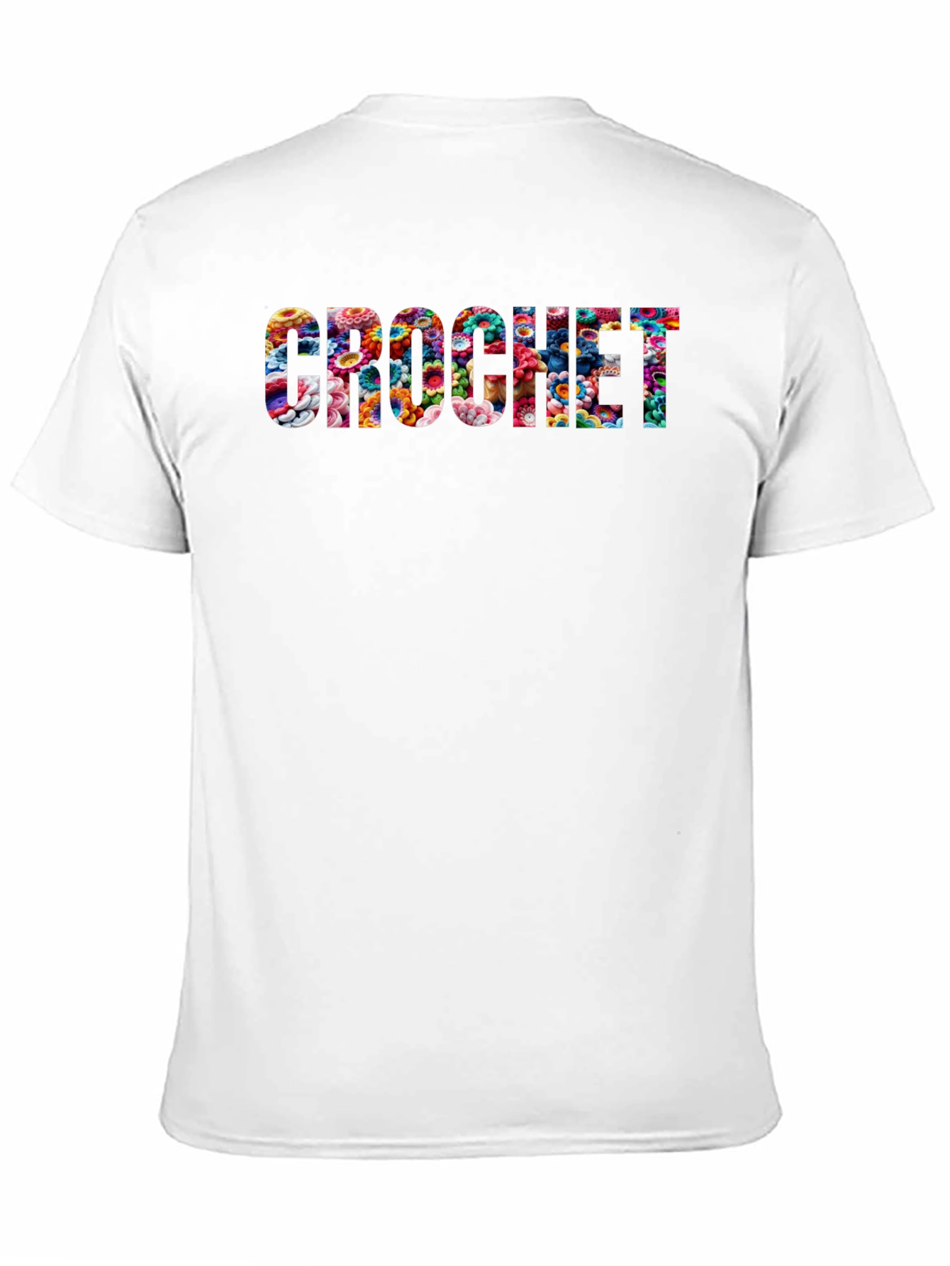 Crochet Floral Filled Graphic Tee - Casual Style
