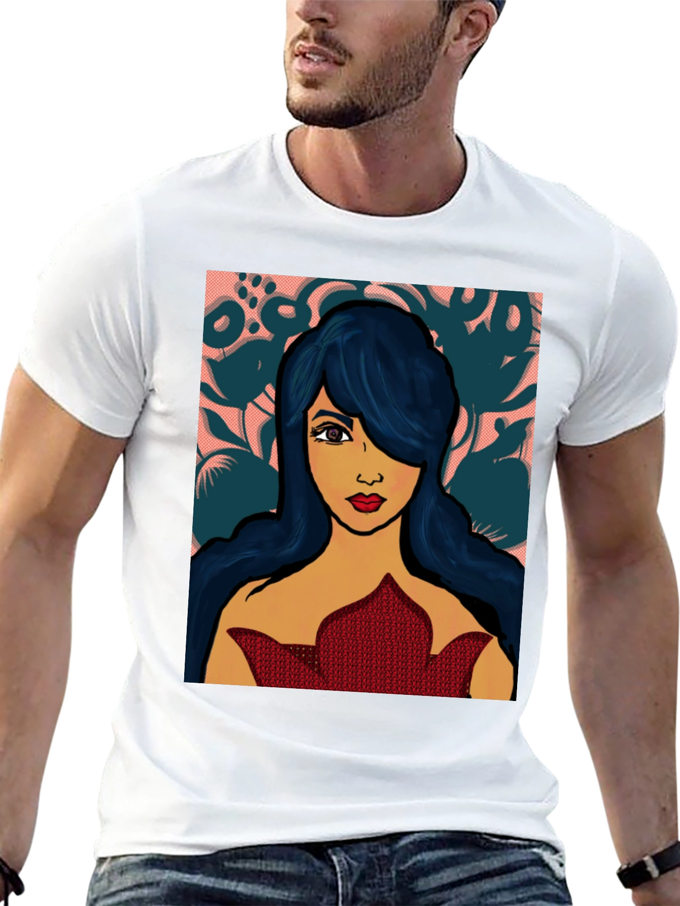 Vibrant Woman Graphic Print Black T-Shirt