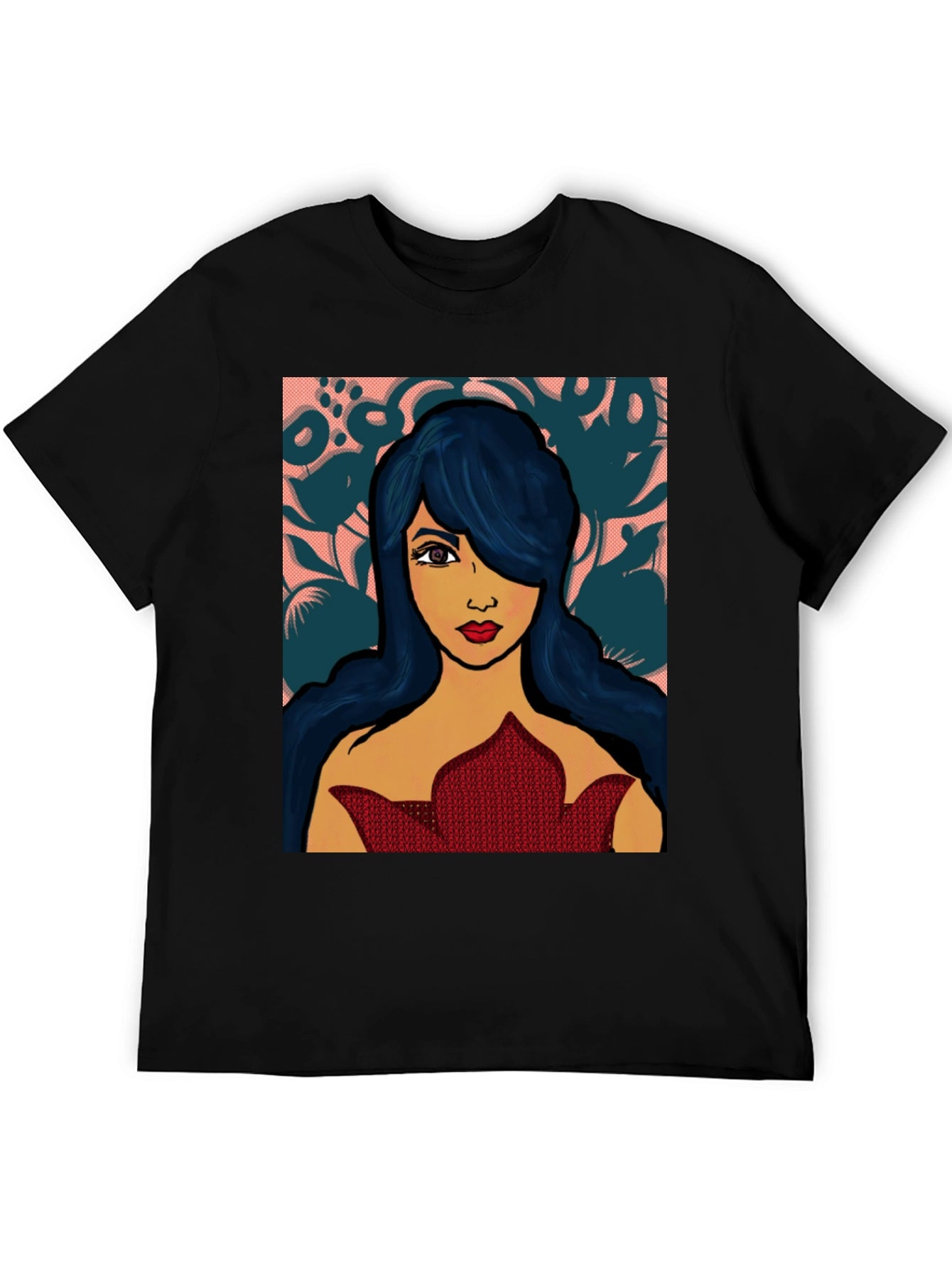 Vibrant Woman Graphic Print Black T-Shirt