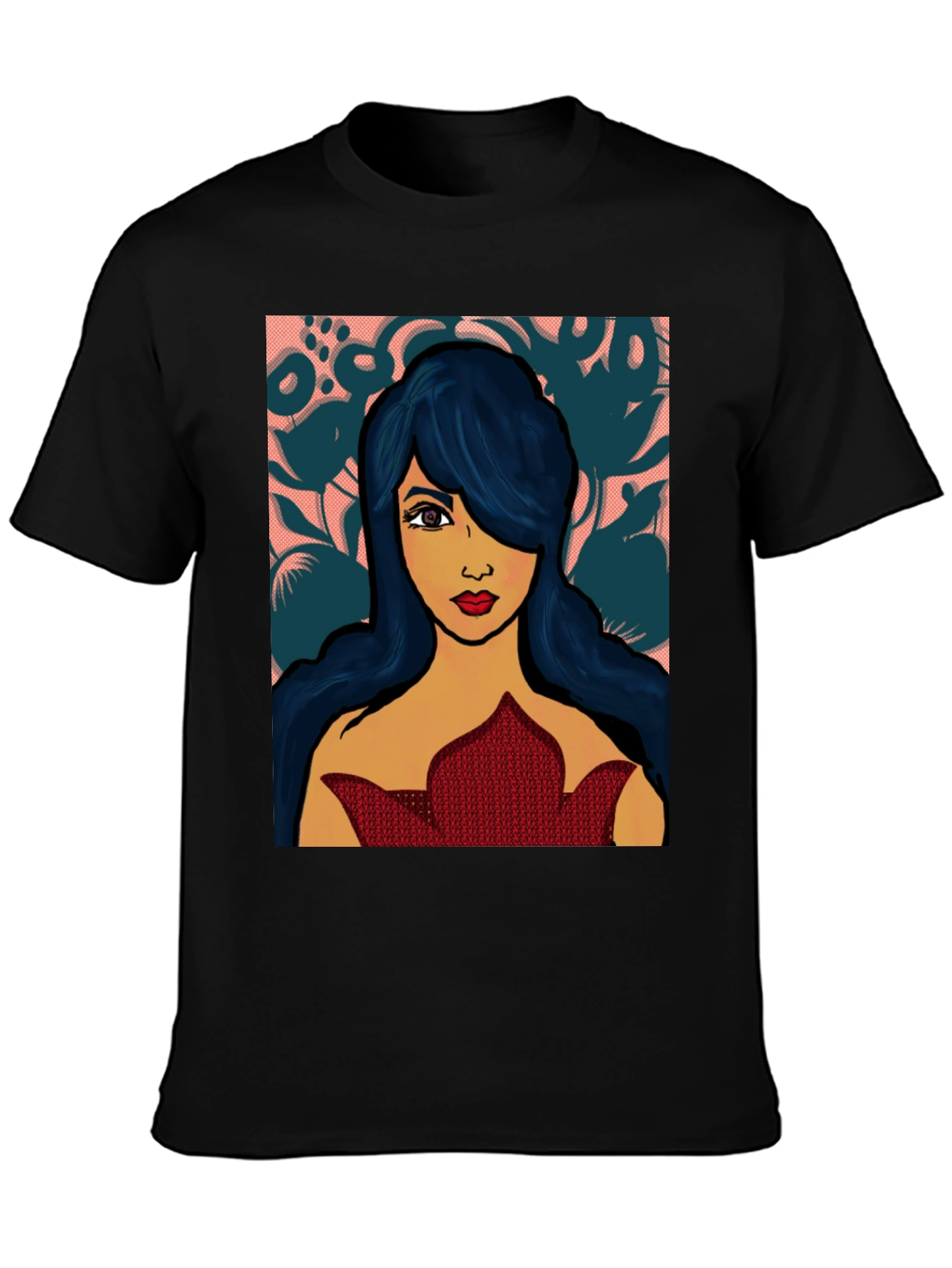 Vibrant Woman Graphic Print Black T-Shirt