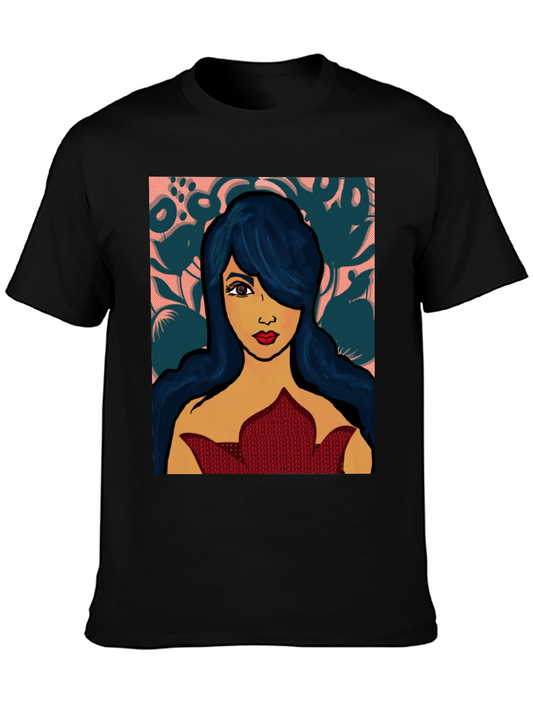 Vibrant Woman Graphic Print Black T-Shirt