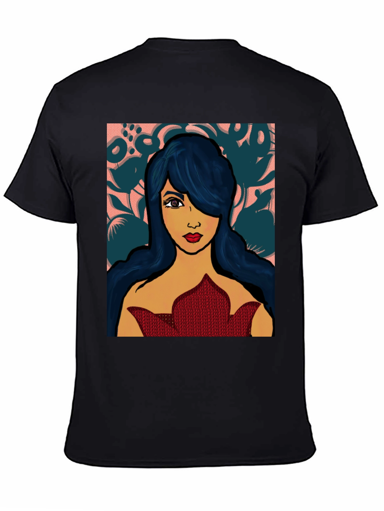 Vibrant Woman Graphic Print Black T-Shirt
