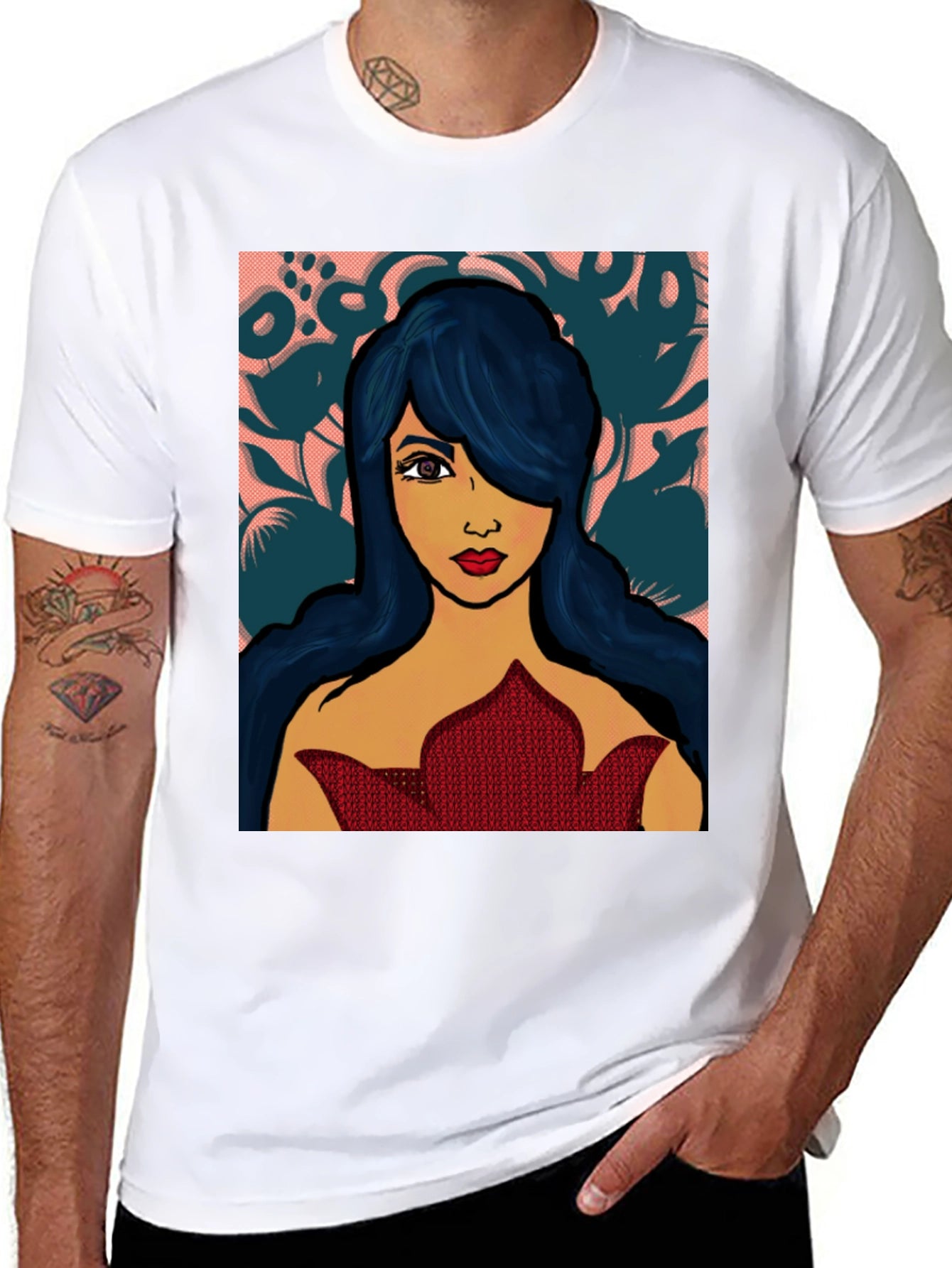Vibrant Woman Graphic Print Black T-Shirt