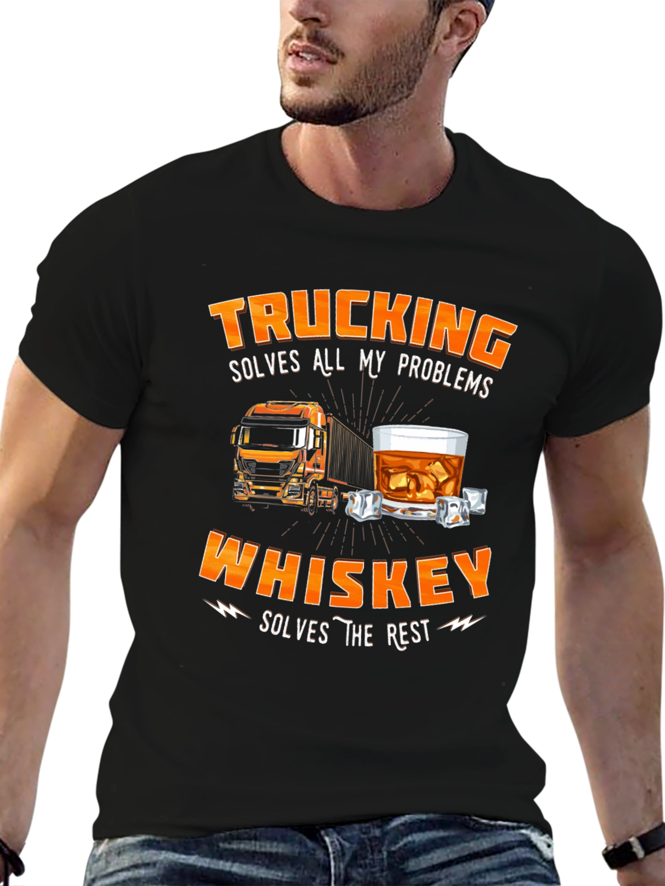 Trucking and Whiskey T-Shirt for Men