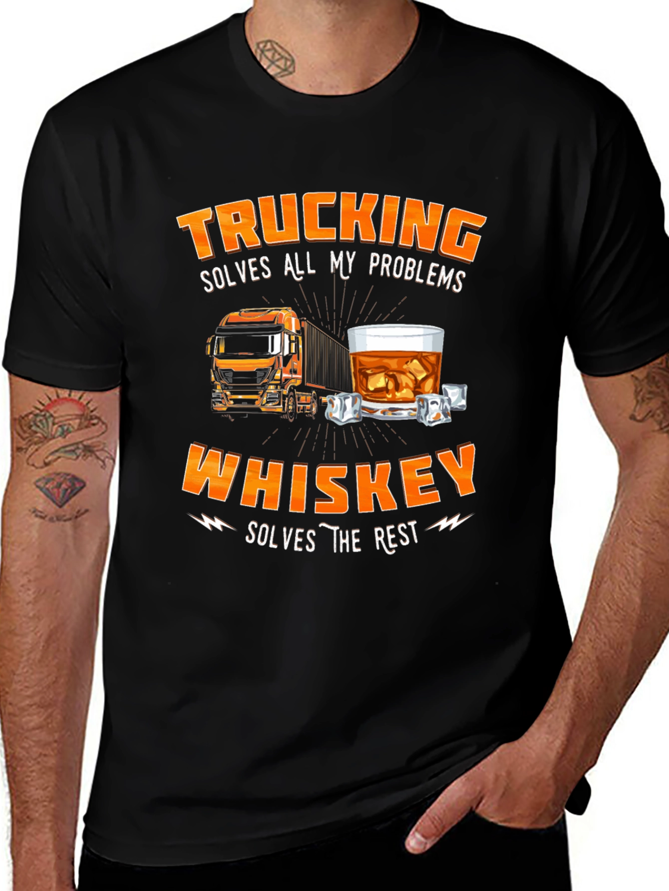 Trucking and Whiskey T-Shirt for Men