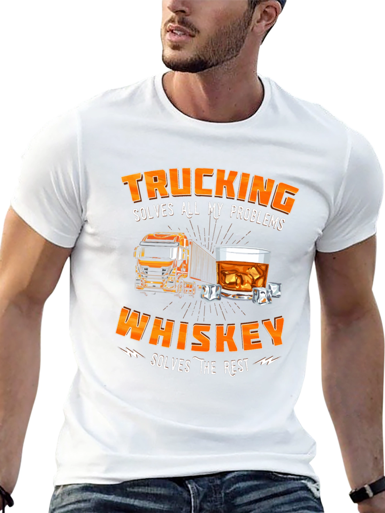 Trucking and Whiskey T-Shirt for Men